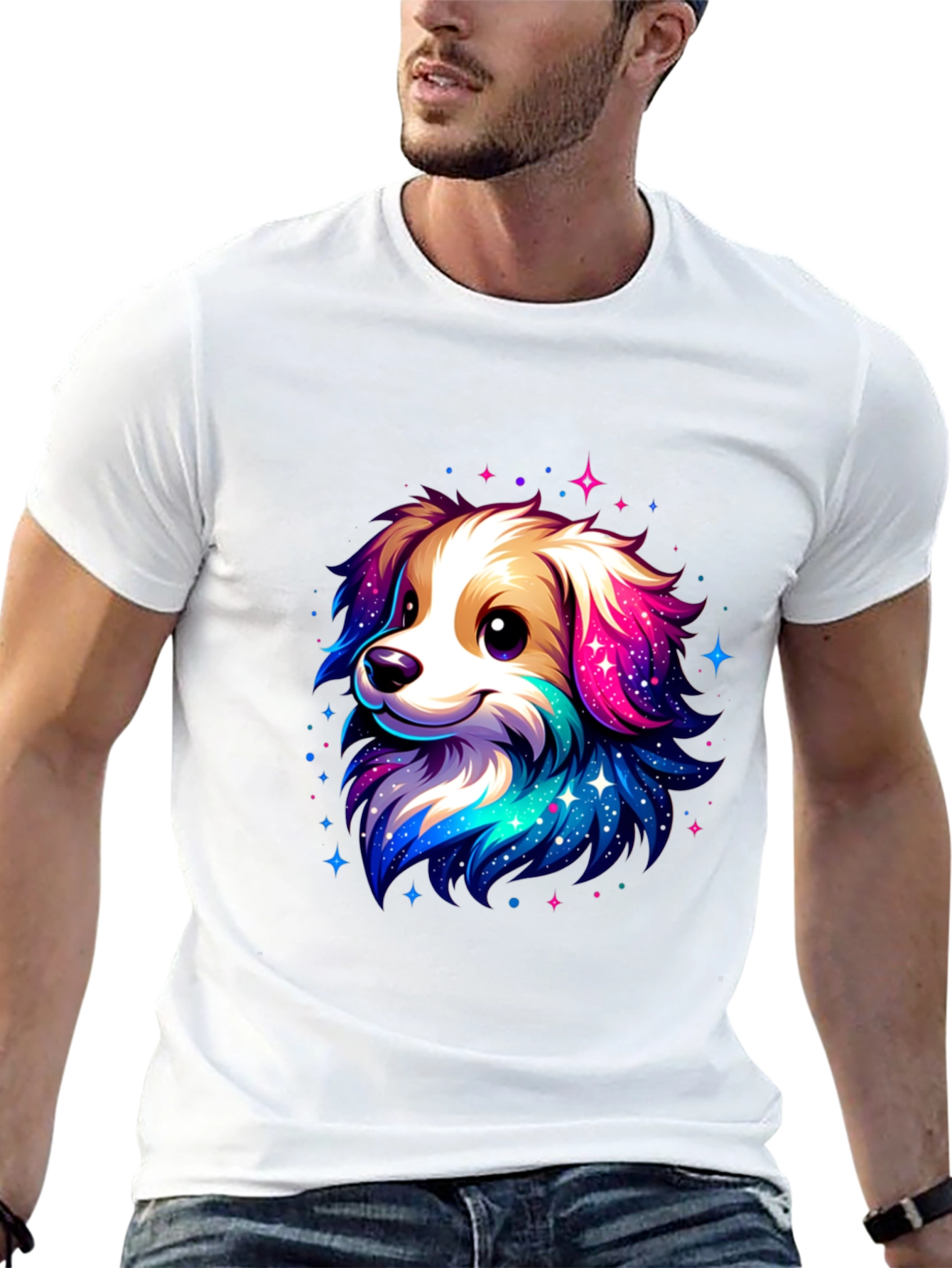 Cute Space Dog Graphic T-Shirt