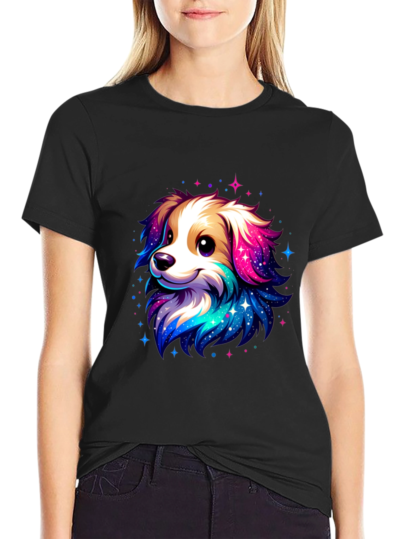 Cute Space Dog Graphic T-Shirt