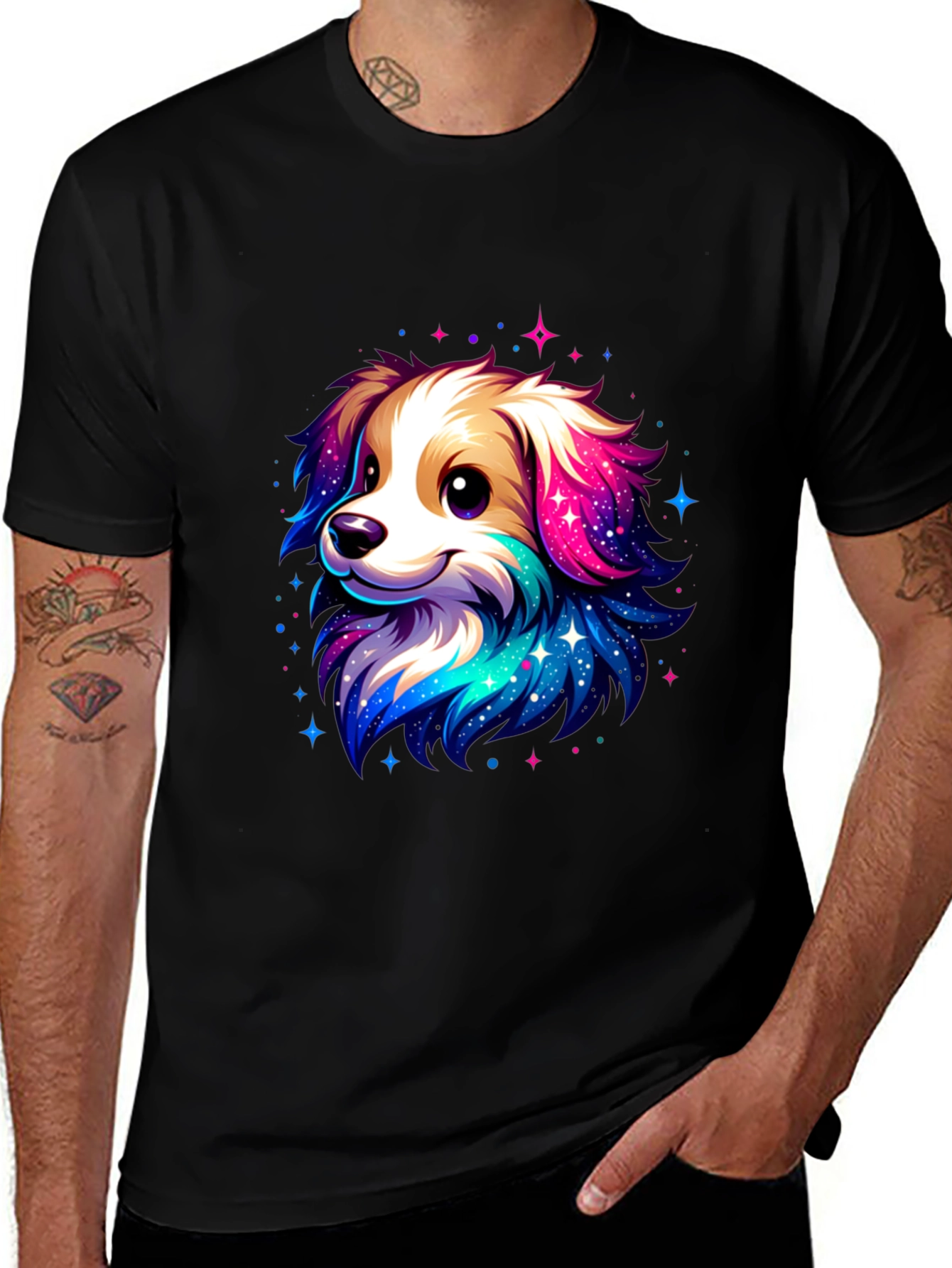 Cute Space Dog Graphic T-Shirt