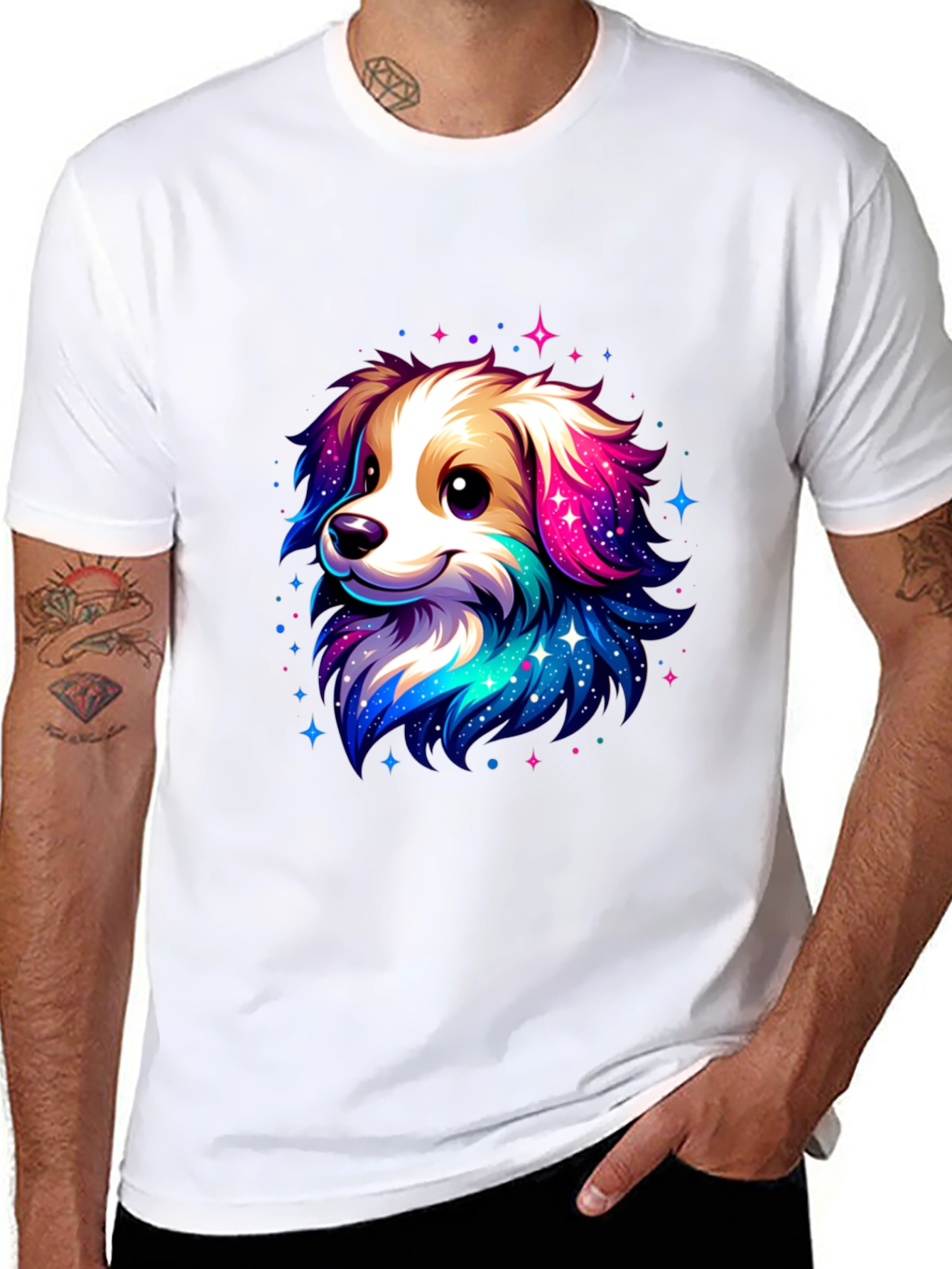Cute Space Dog Graphic T-Shirt