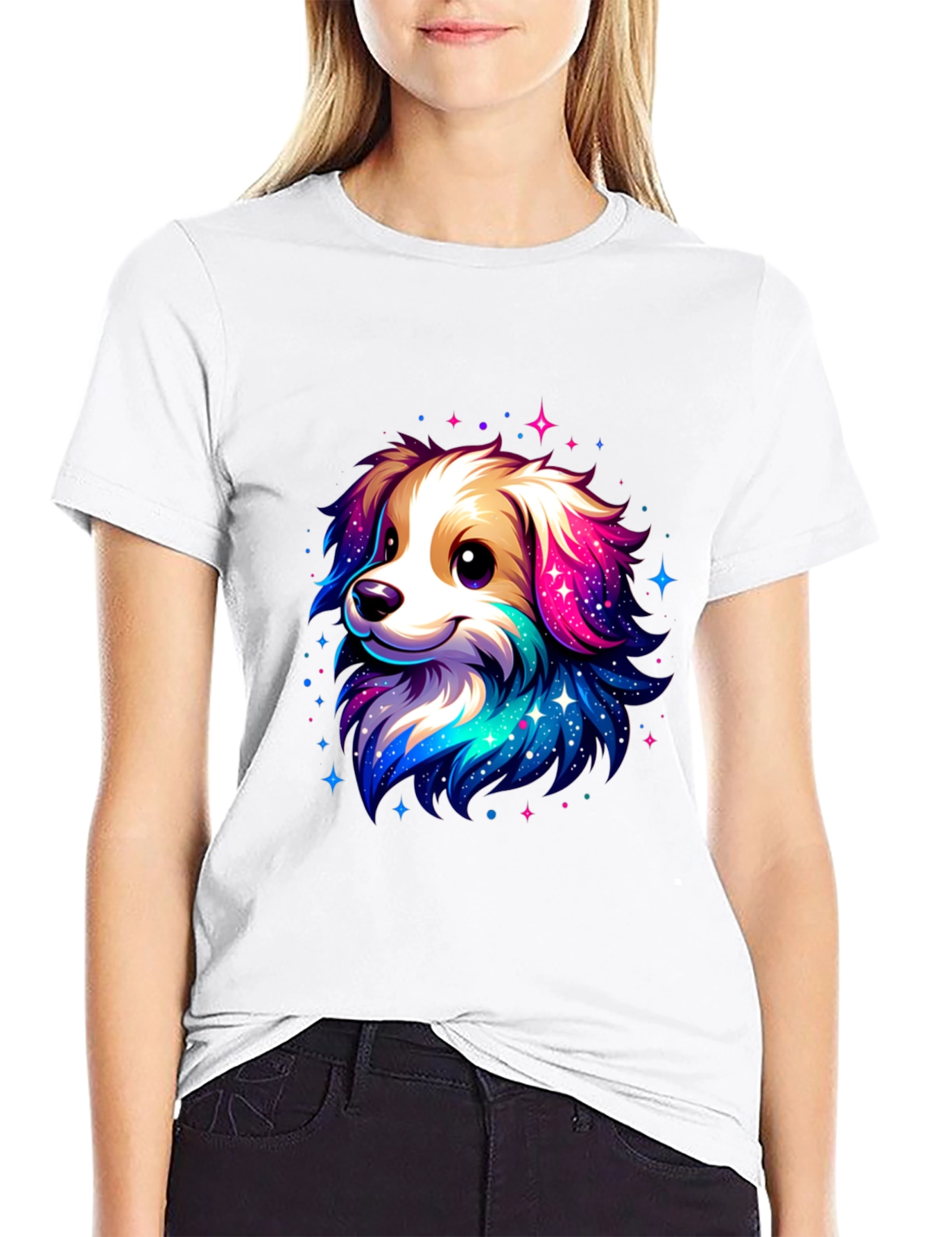 Cute Space Dog Graphic T-Shirt