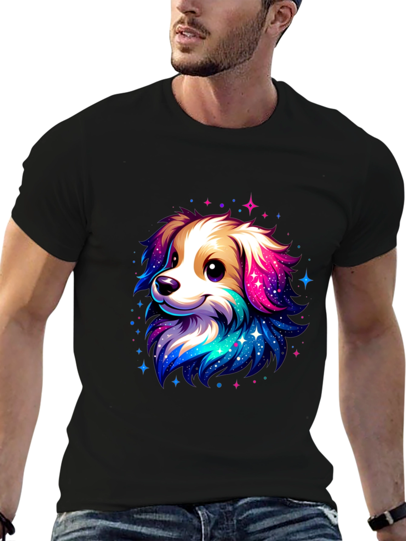 Cute Space Dog Graphic T-Shirt