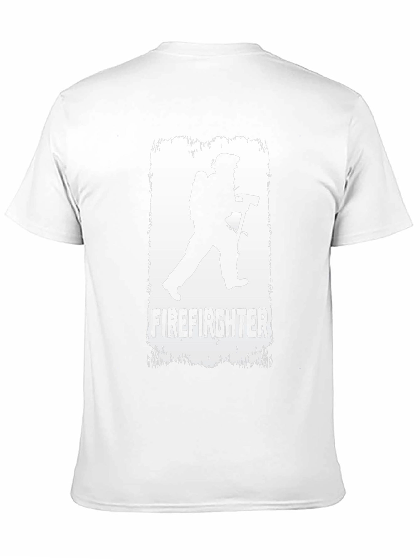 Firefighter Silhouette T-Shirt - Black Cotton Tee