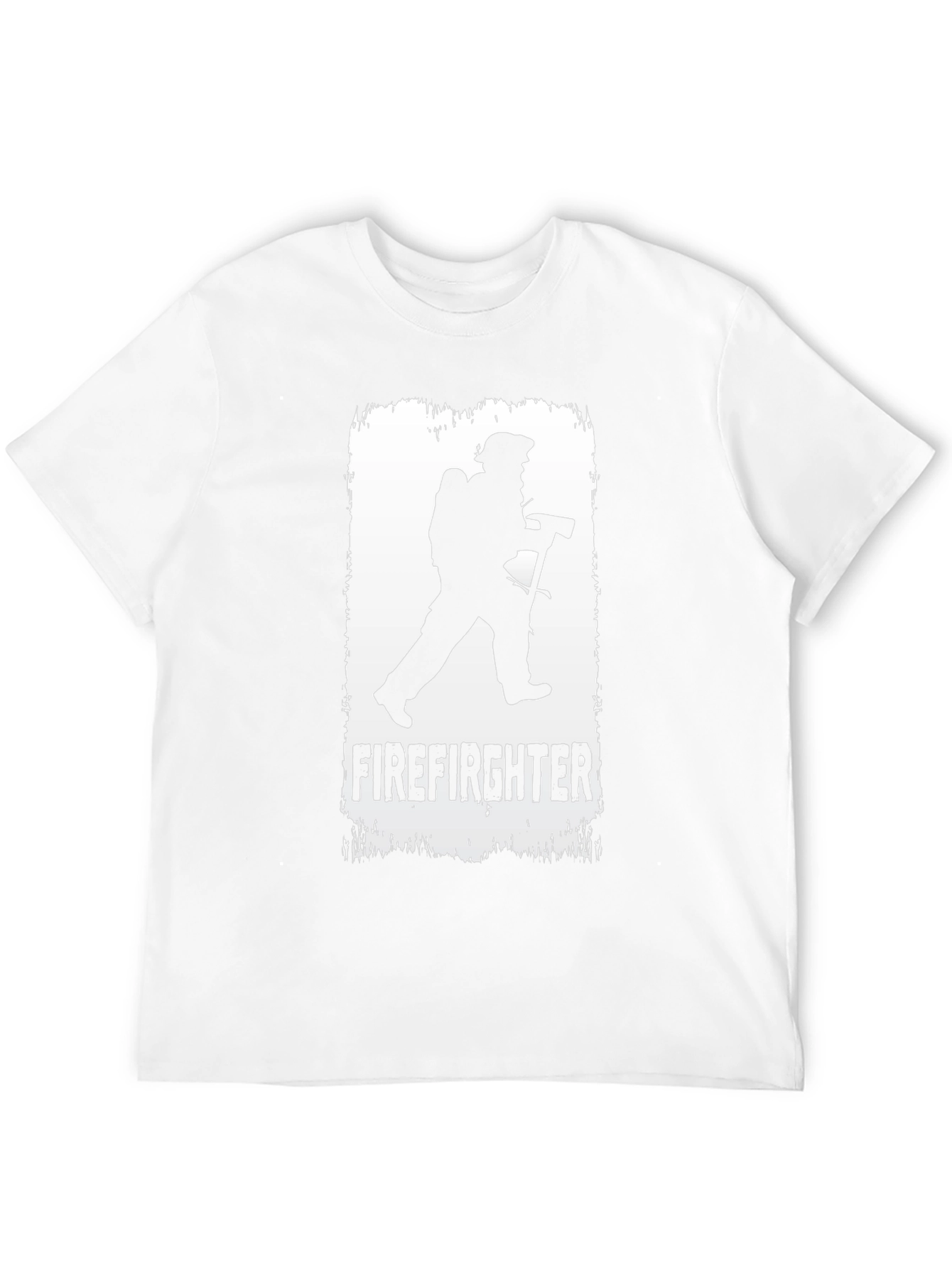 Firefighter Silhouette T-Shirt - Black Cotton Tee