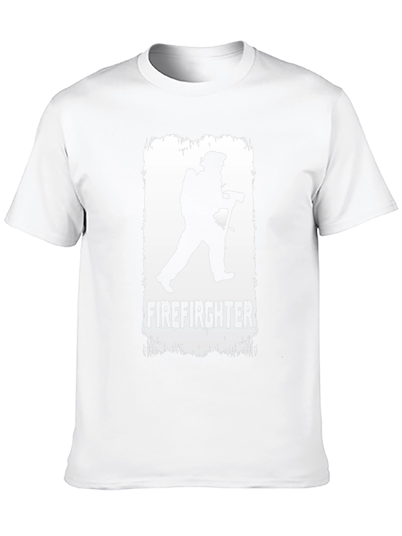 Firefighter Silhouette T-Shirt - Black Cotton Tee