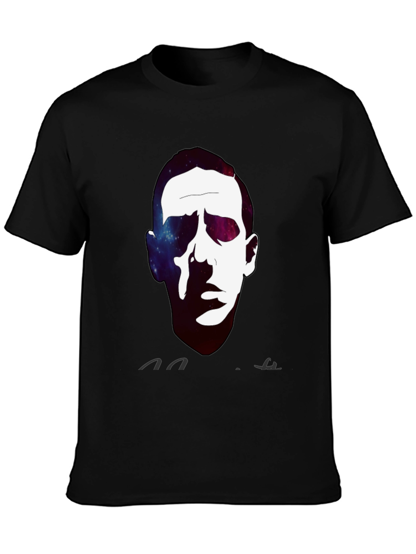 Galaxy Face Print Crew Neck T-Shirt