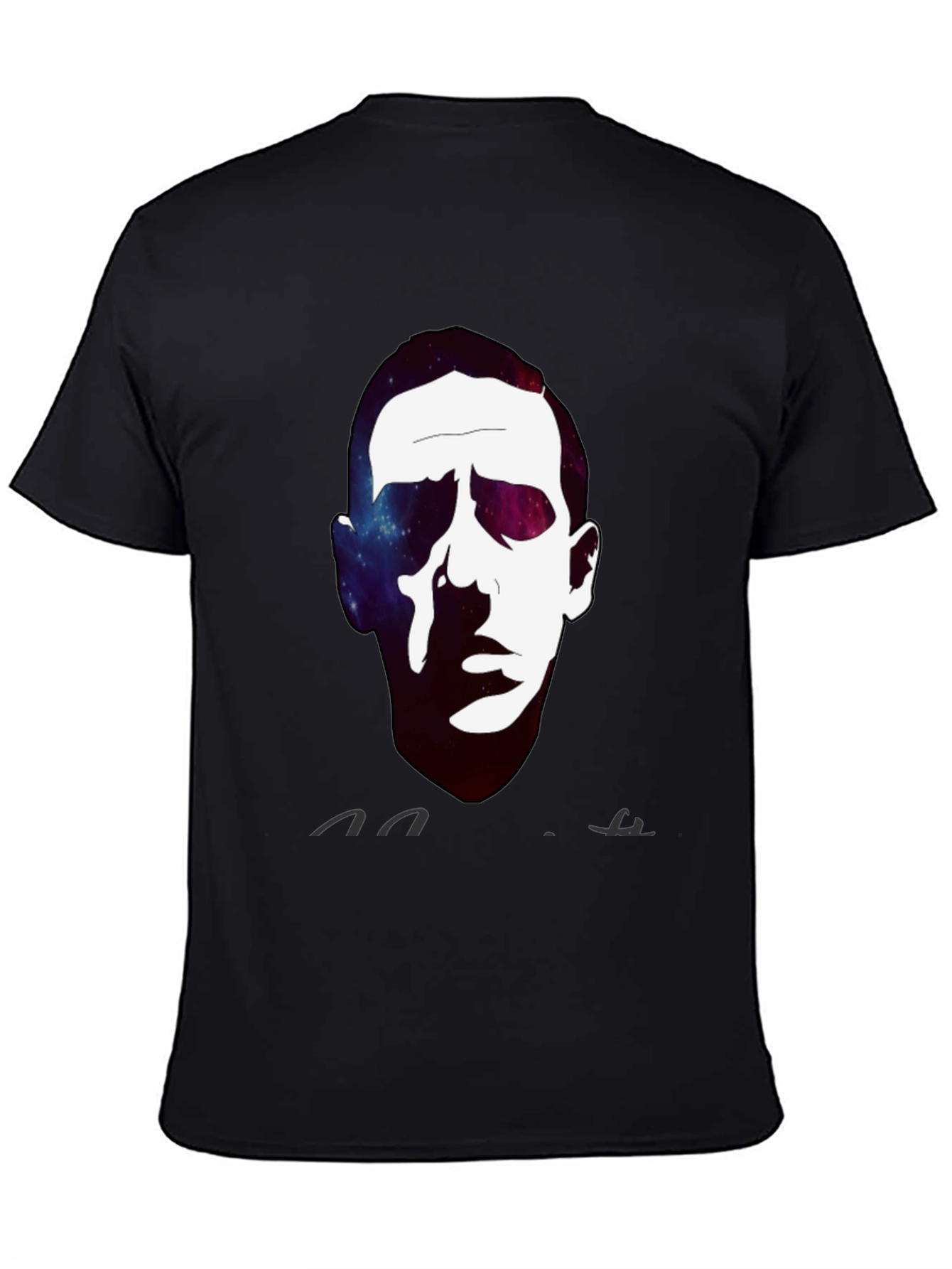 Galaxy Face Print Crew Neck T-Shirt