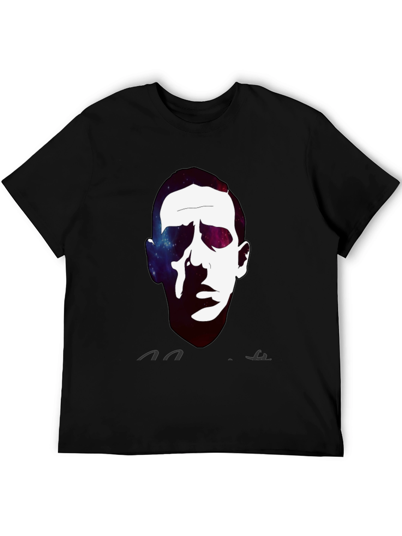 Galaxy Face Print Crew Neck T-Shirt