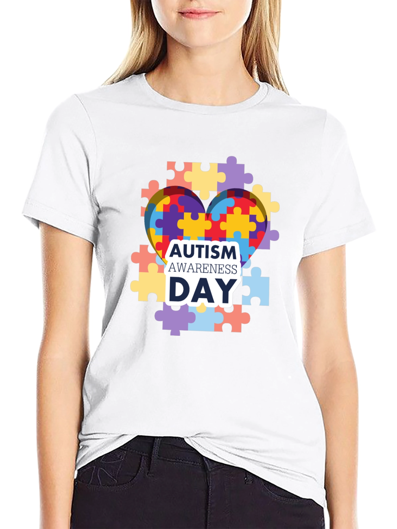 Autism Awareness T-Shirt: Puzzle Heart Design