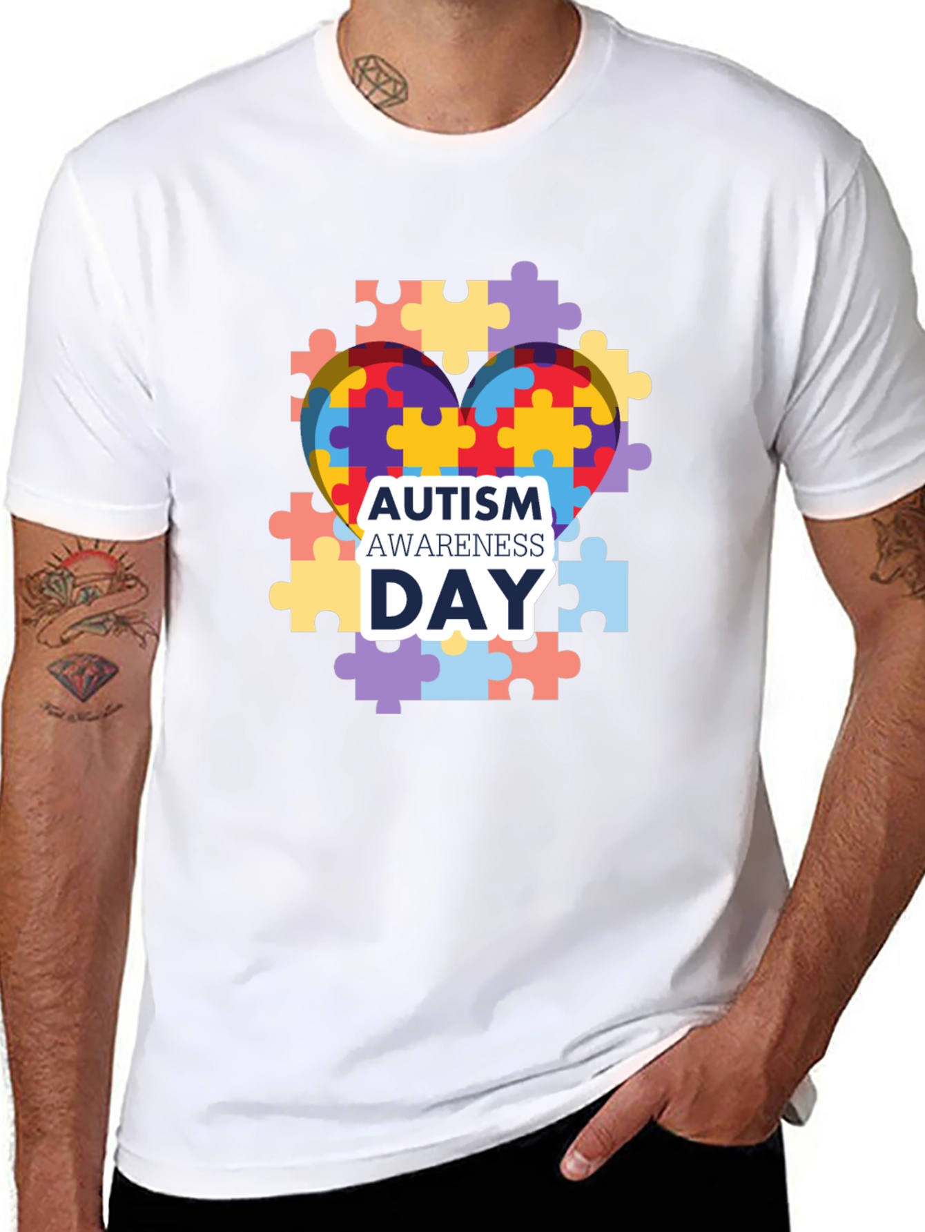 Autism Awareness T-Shirt: Puzzle Heart Design