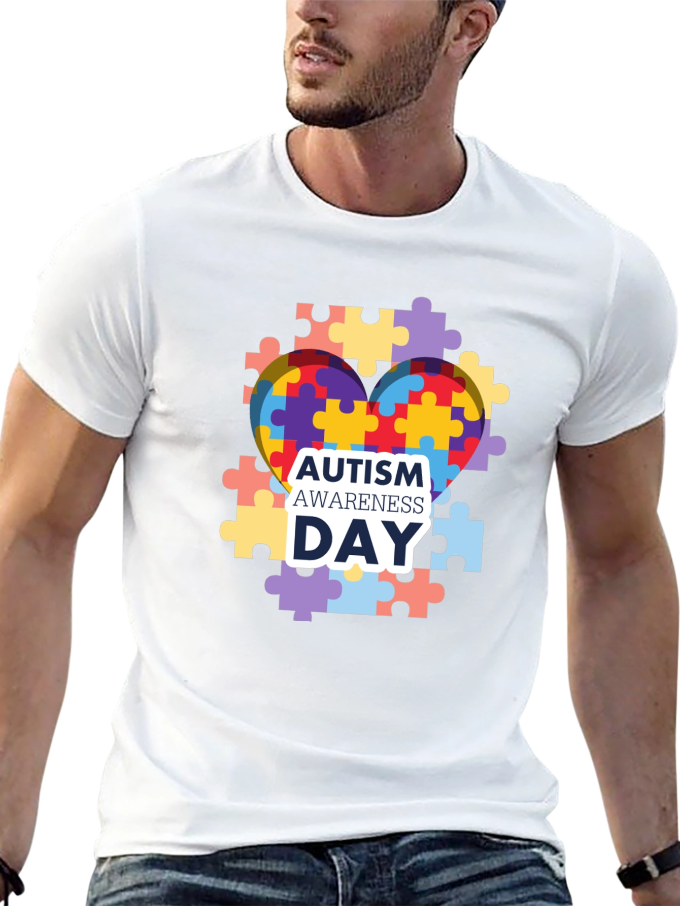 Autism Awareness T-Shirt: Puzzle Heart Design