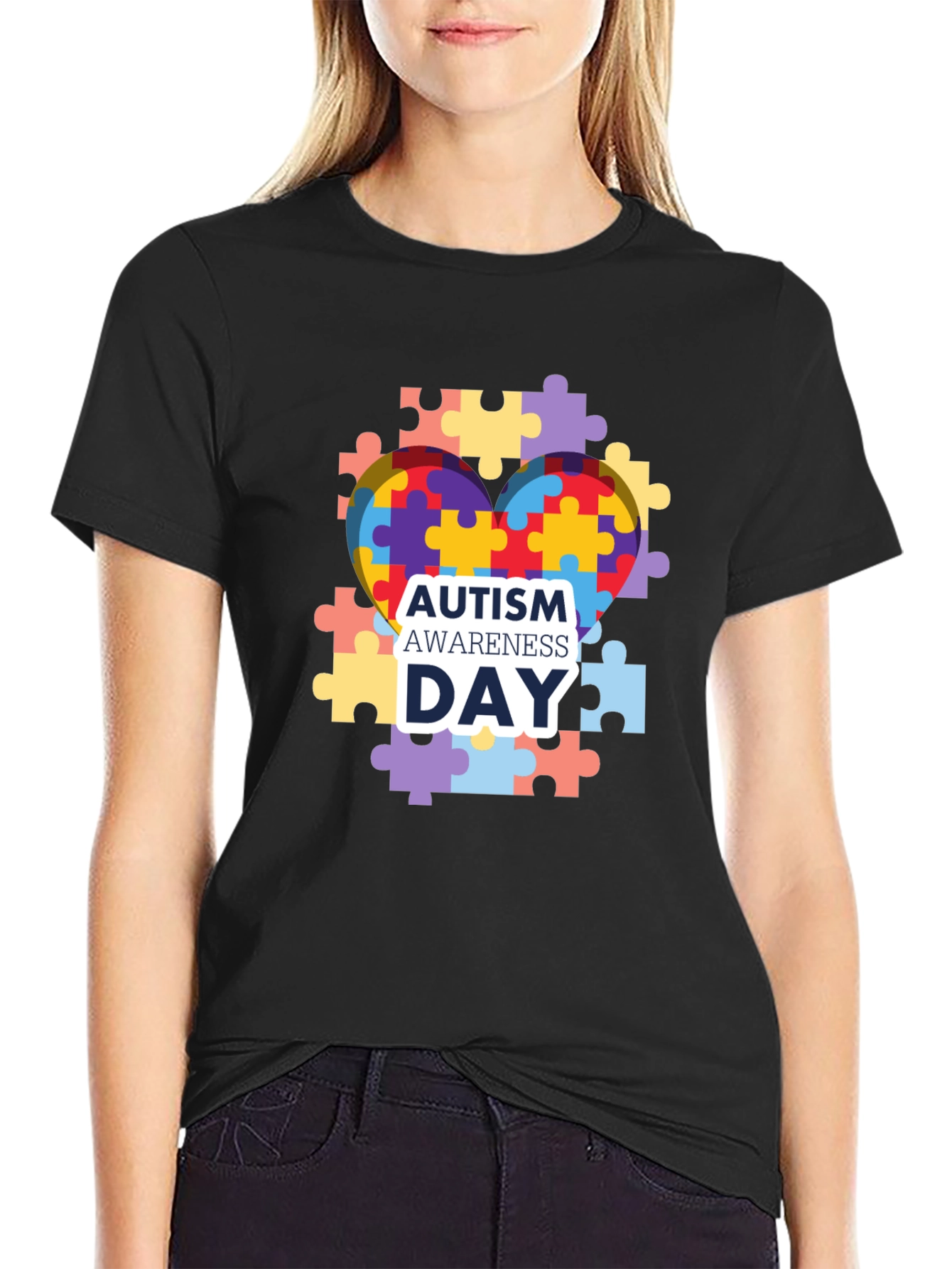 Autism Awareness T-Shirt: Puzzle Heart Design