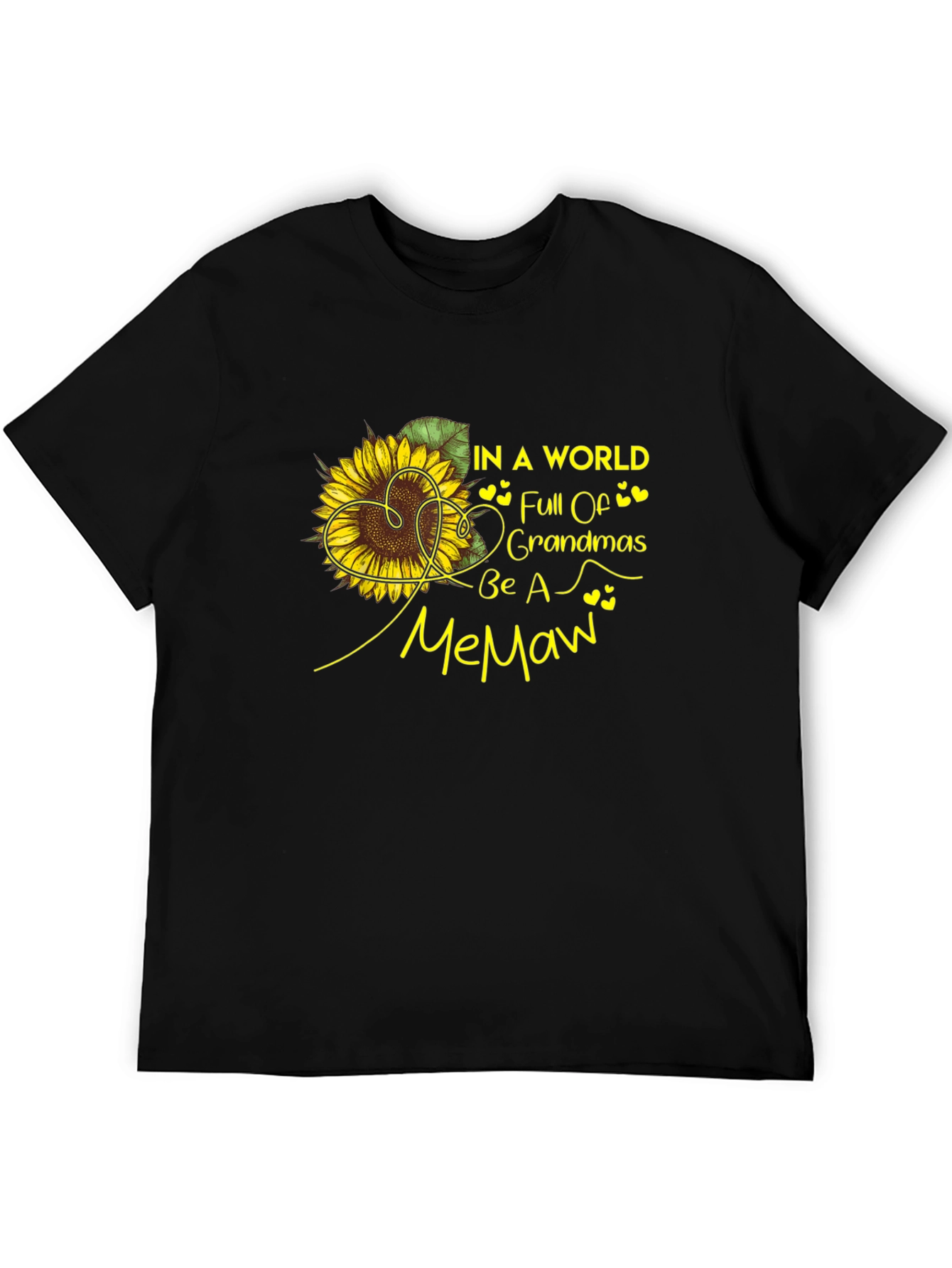 Memaw Sunflower Graphic T-Shirt - Black