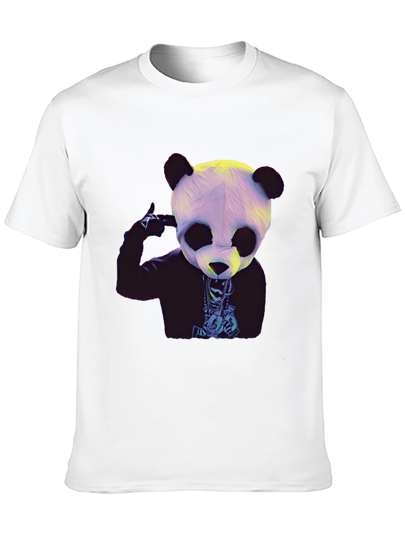 Panda Rapper Graphic T-Shirt - Black