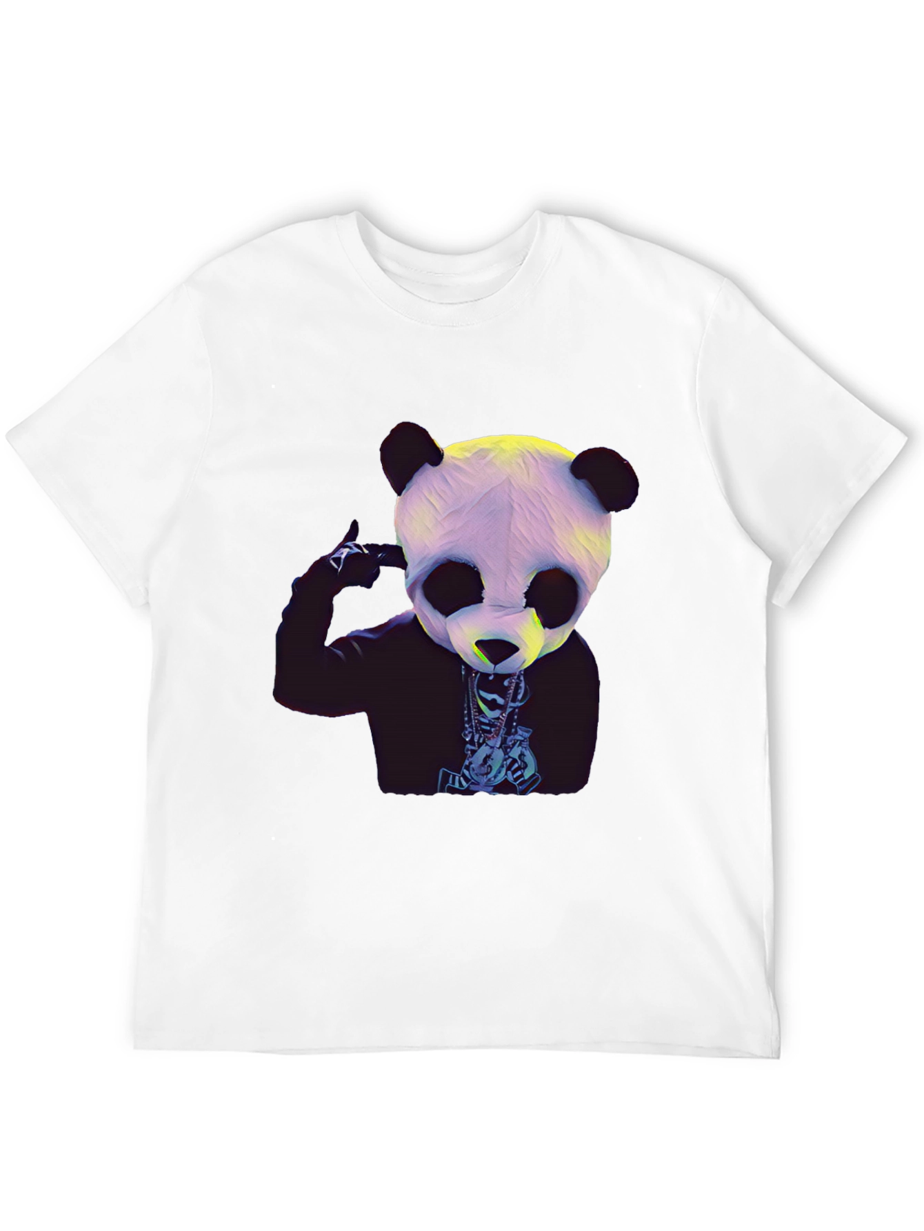 Panda Rapper Graphic T-Shirt - Black