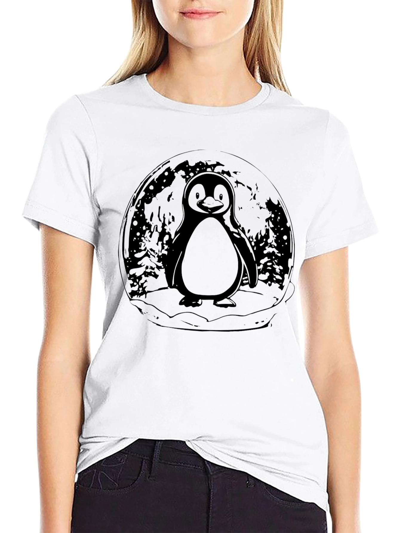 Penguin Graphic Tee - Black Cotton Blend