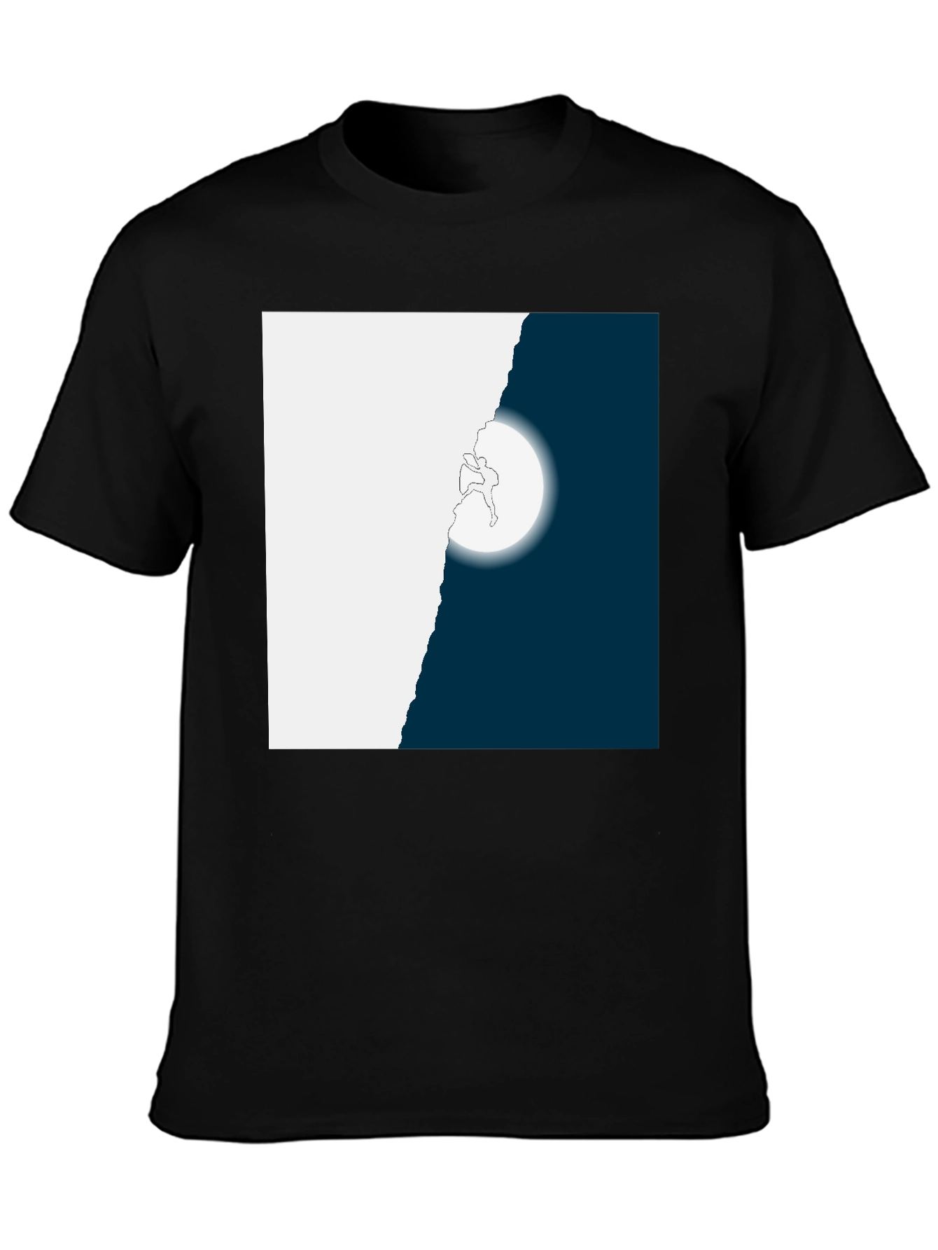 Climbing Moon Graphic Tee - Black