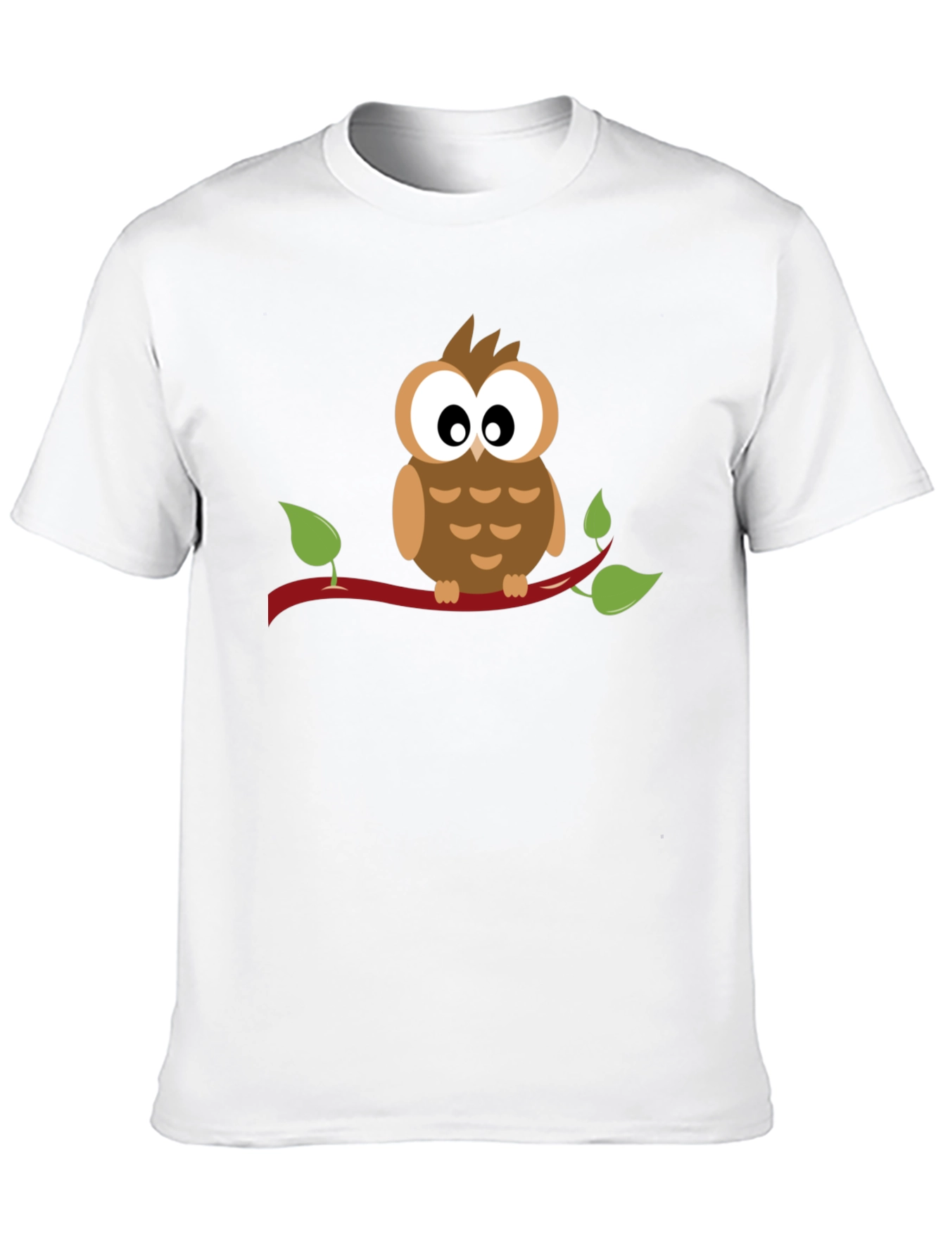 Owl on Branch Graphic Tee - Unisex Black T-Shirt