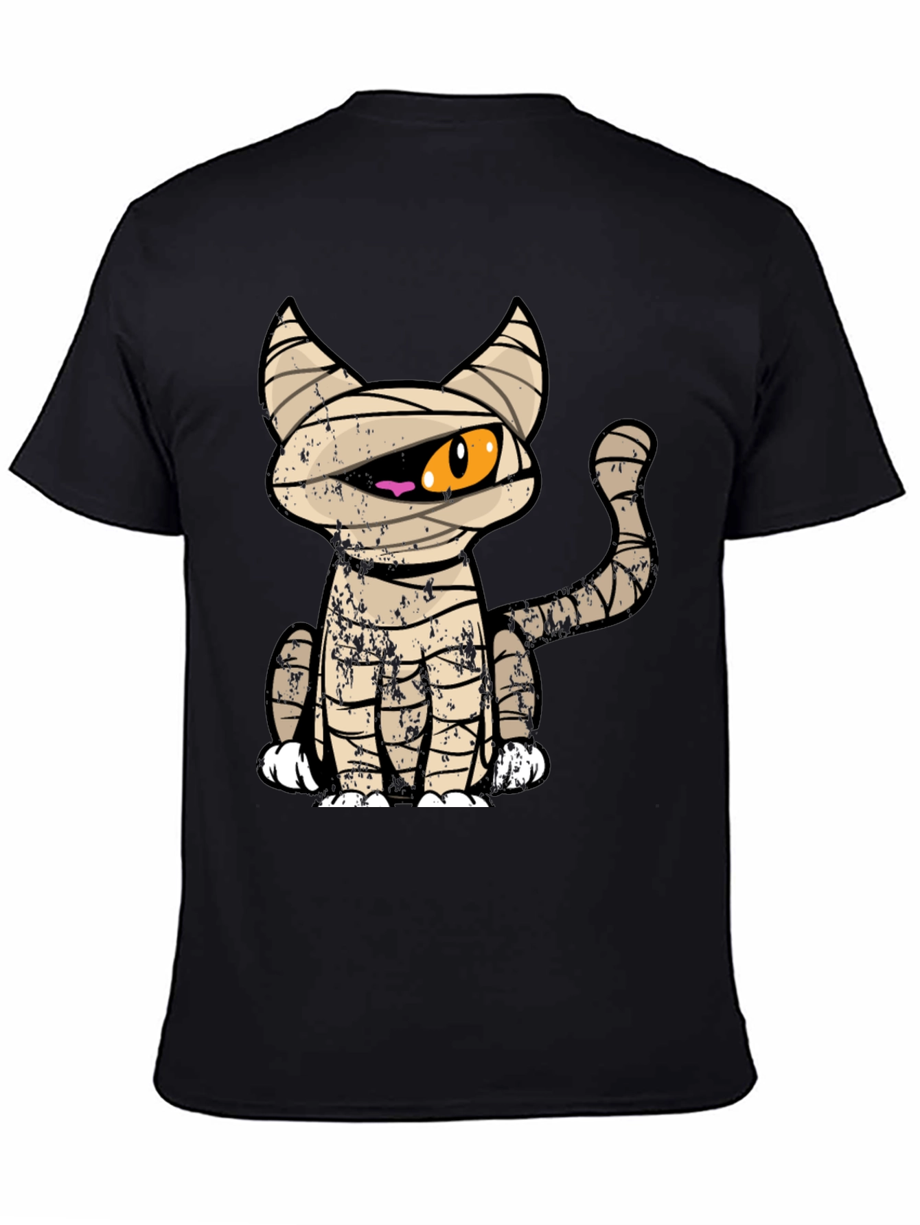 Mummy Cat Graphic Tee - Halloween T-Shirt