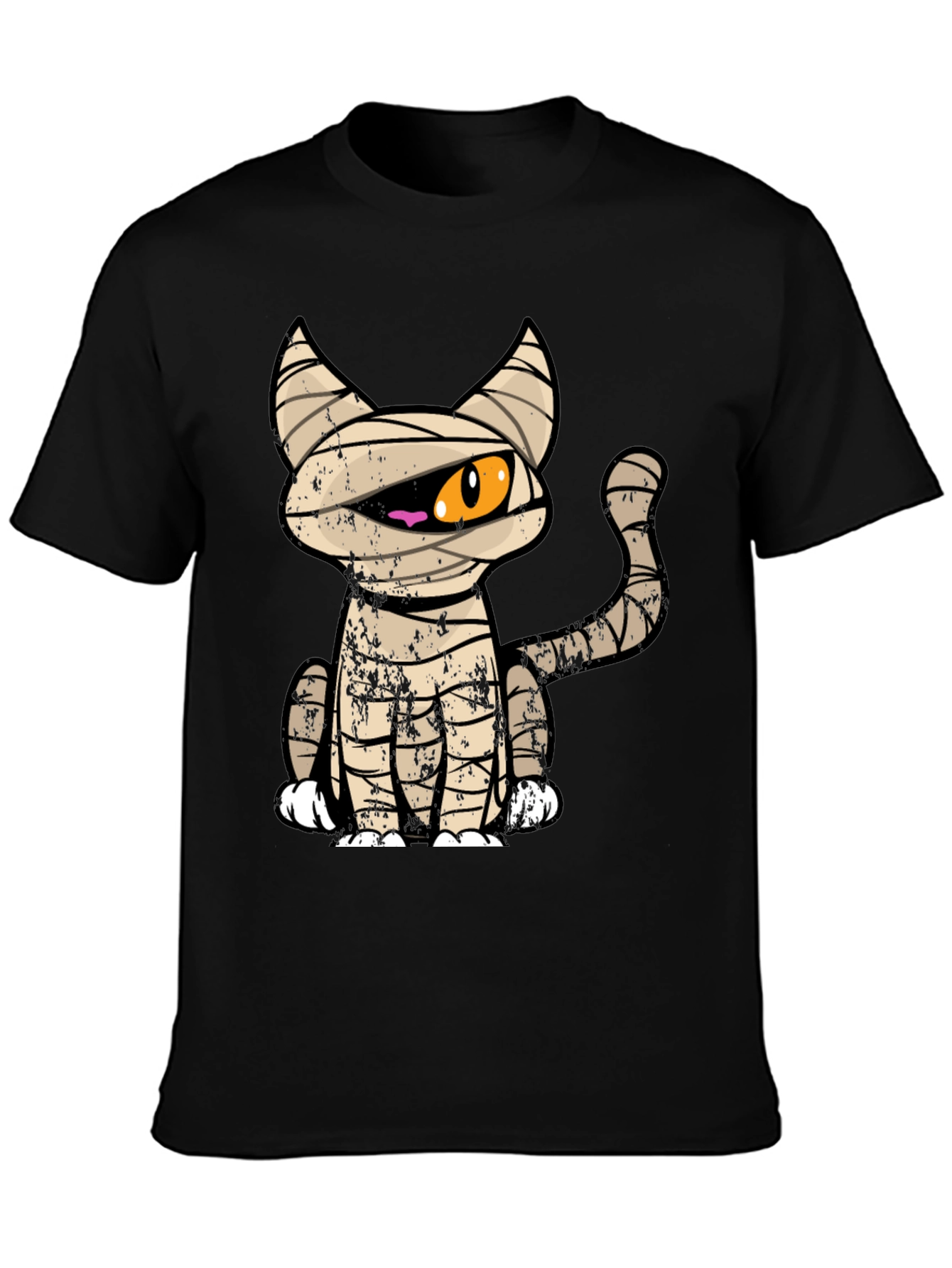 Mummy Cat Graphic Tee - Halloween T-Shirt