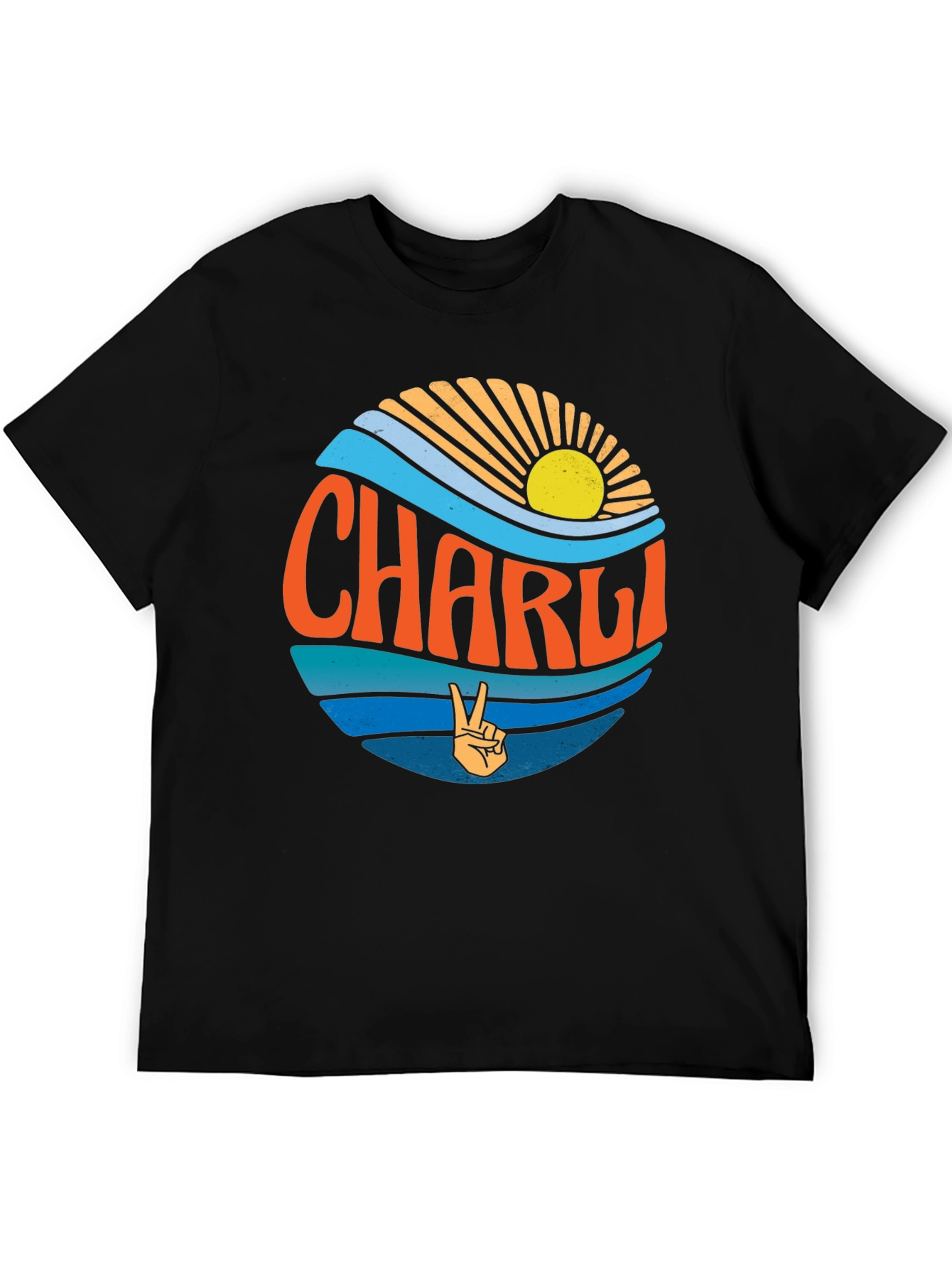 Charli Peace Sign T-Shirt - Retro Surf Style