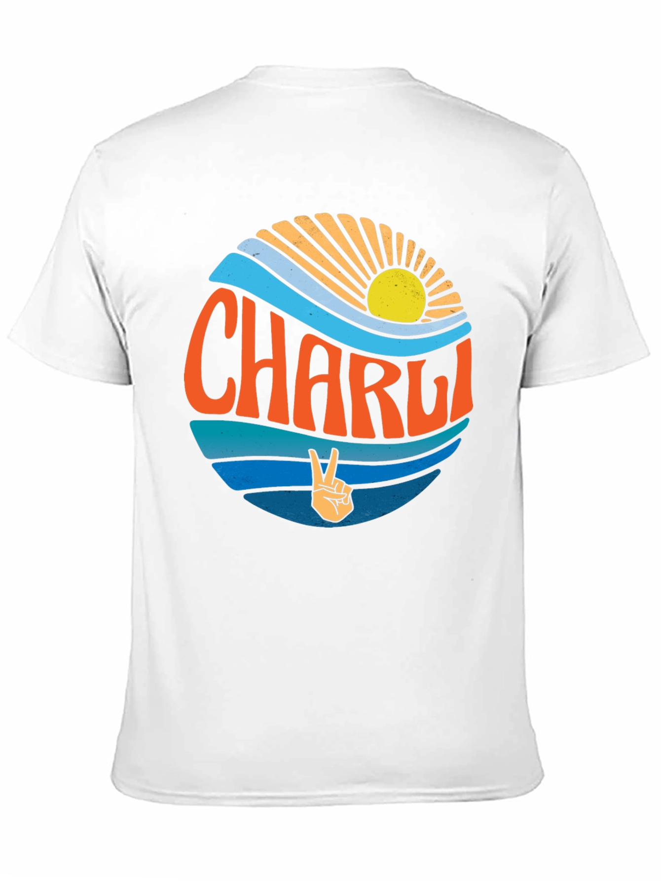 Charli Peace Sign T-Shirt - Retro Surf Style