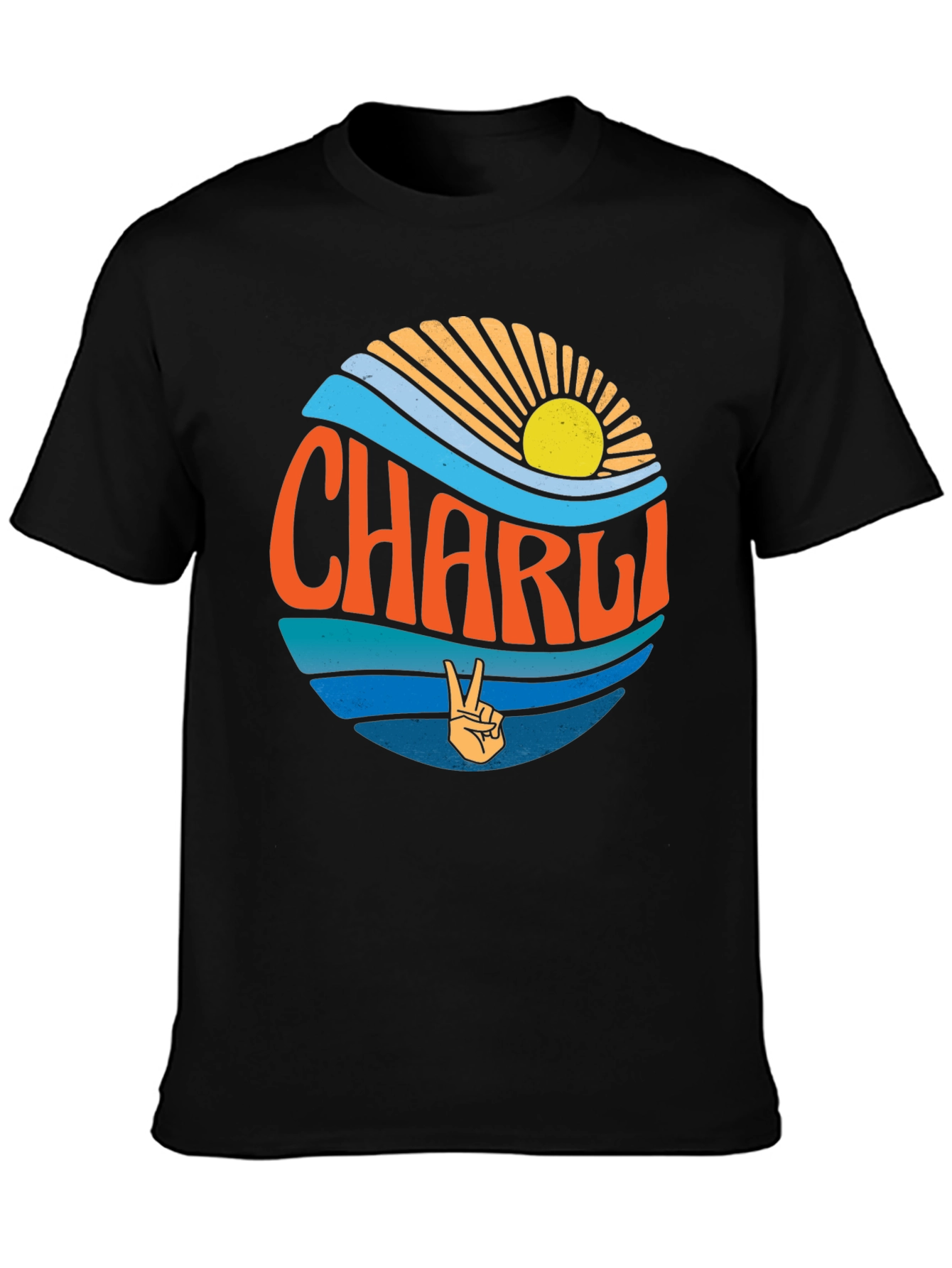 Charli Peace Sign T-Shirt - Retro Surf Style