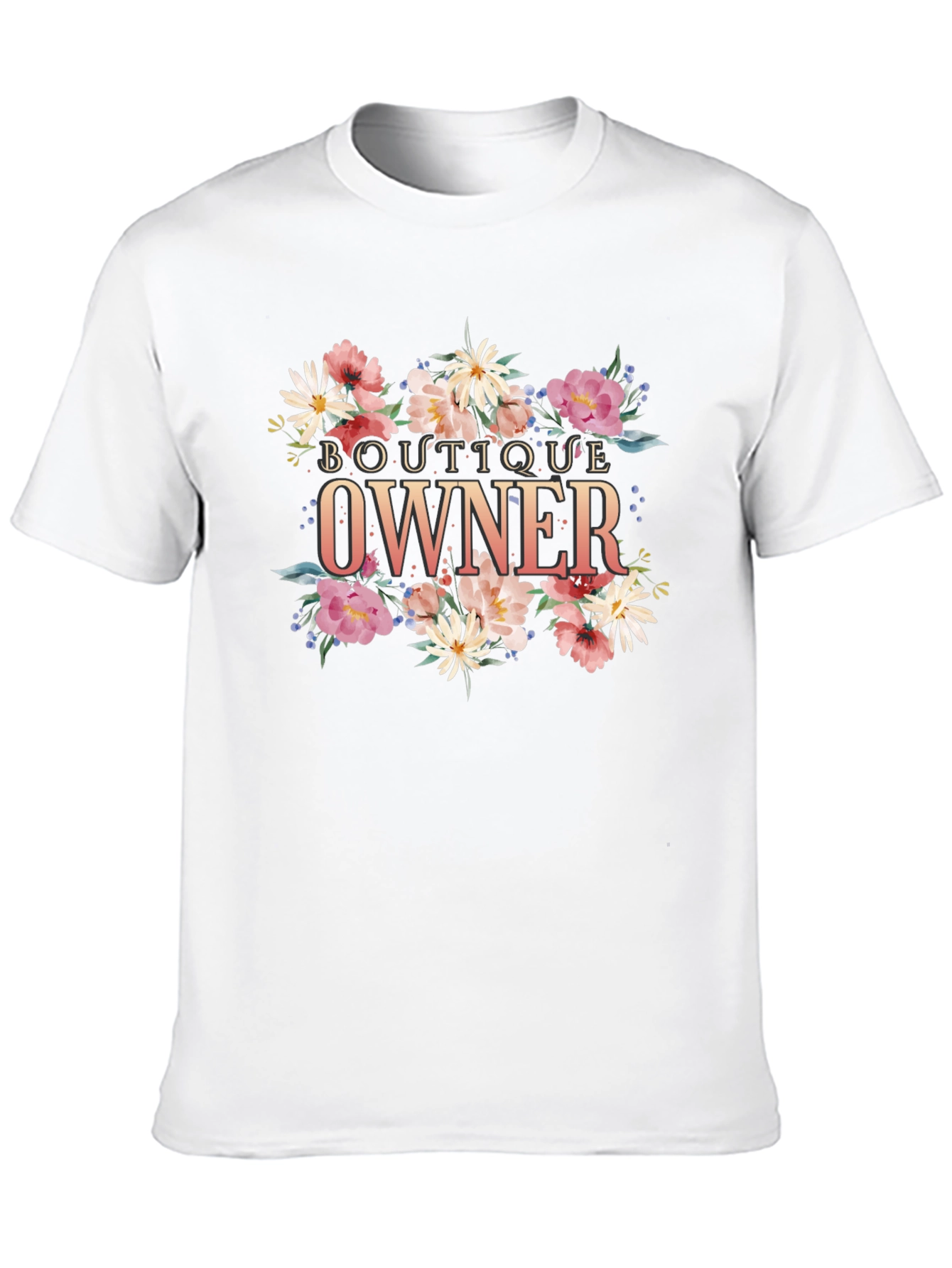 Boutique Owner Floral T-Shirt Black