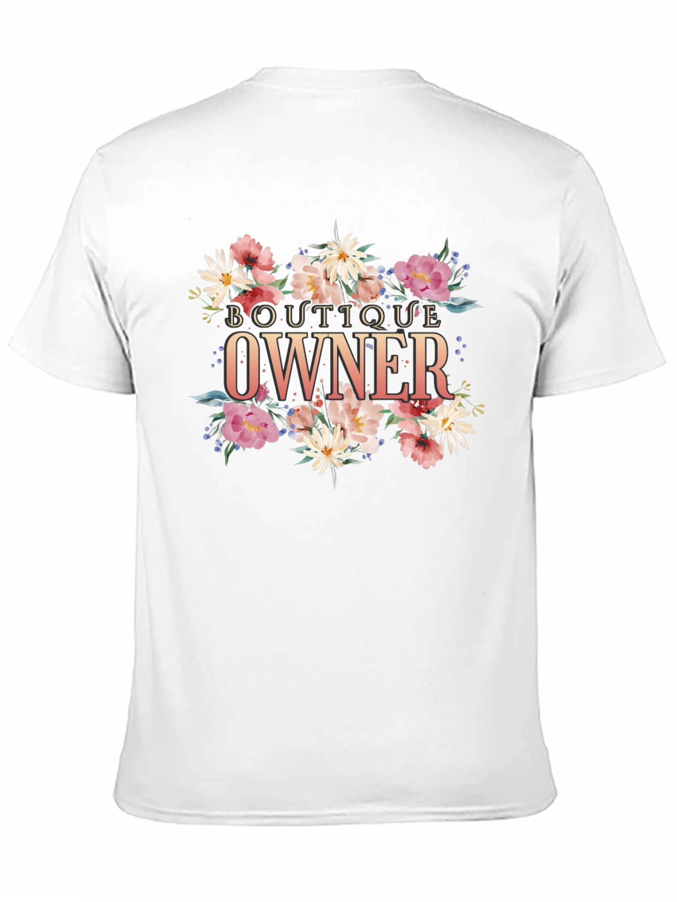 Boutique Owner Floral T-Shirt Black