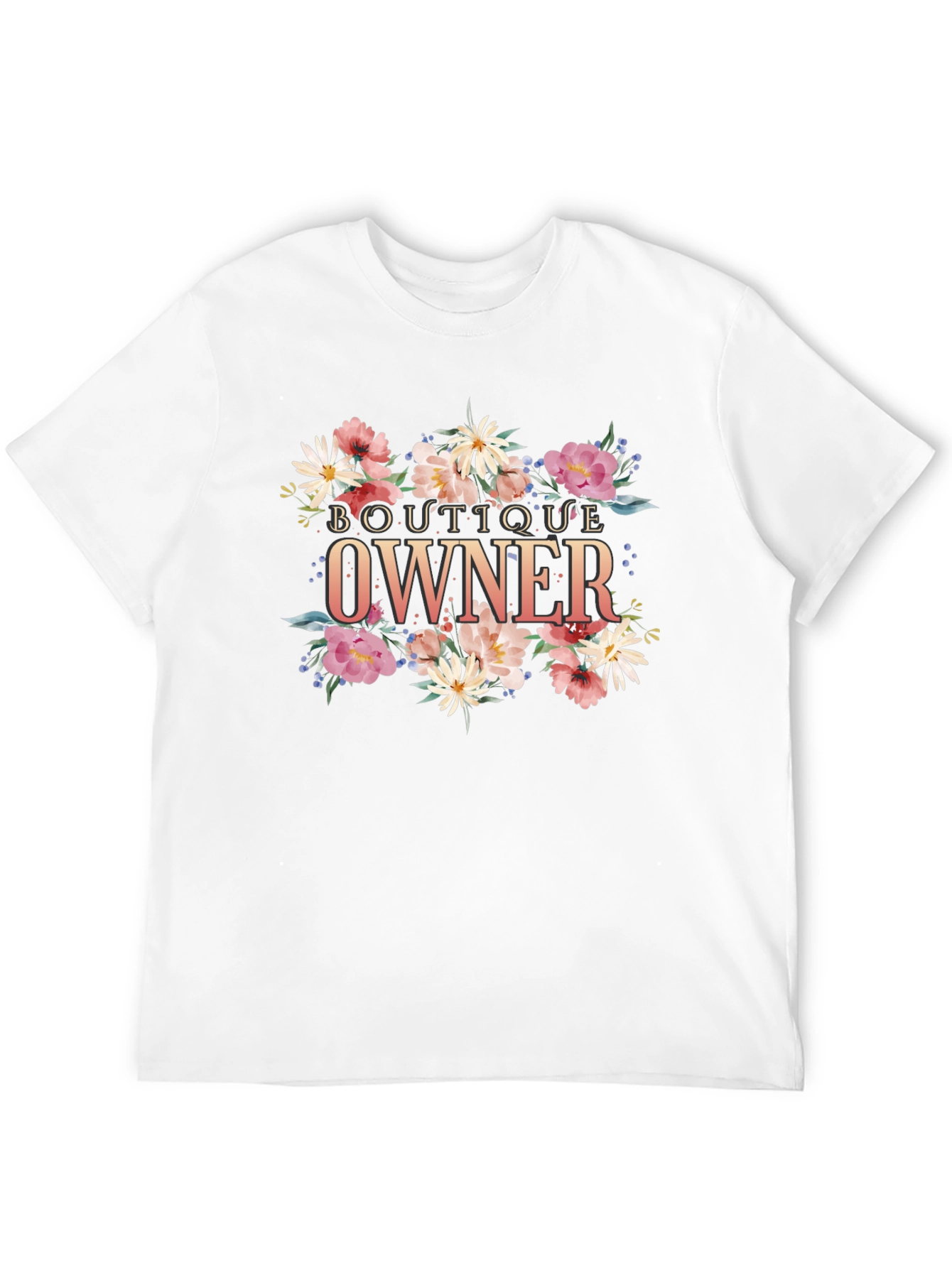 Boutique Owner Floral T-Shirt Black