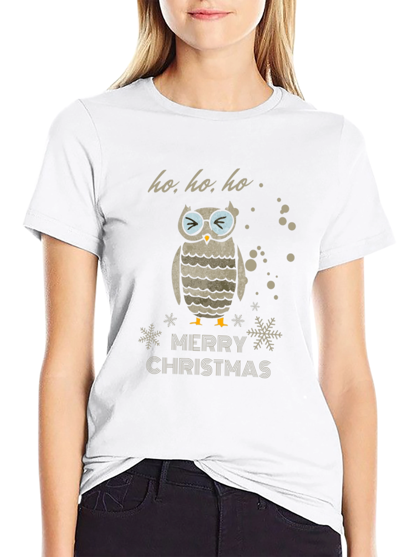 Owl Merry Christmas Graphic T-Shirt