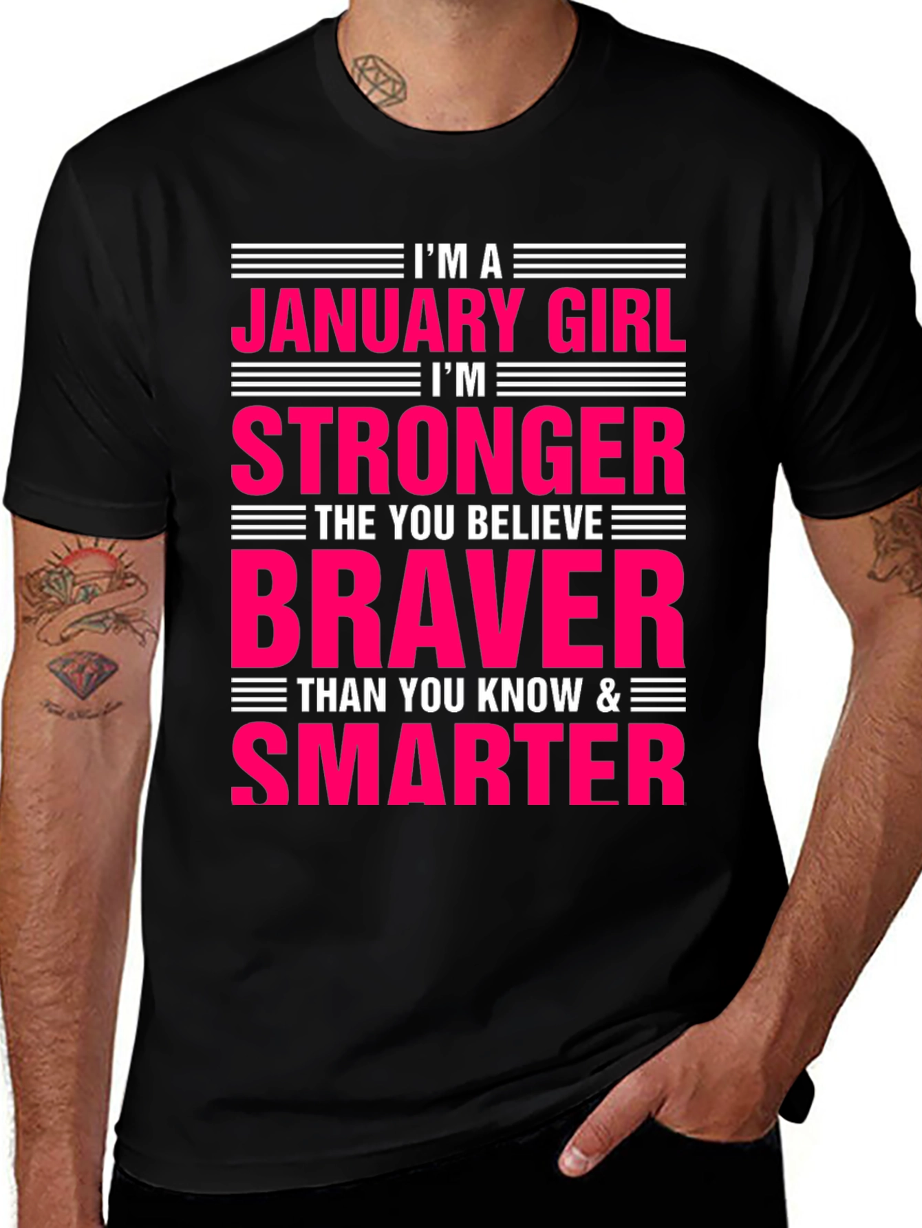 January Girl T-Shirt - Strong Brave Smart