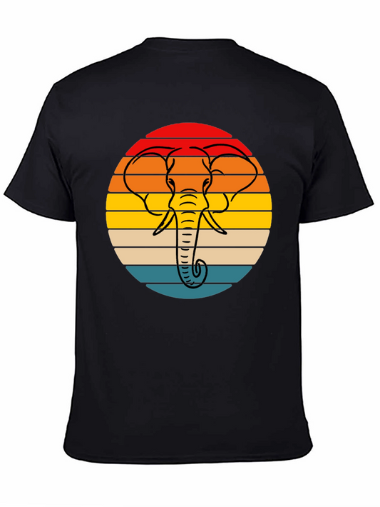 Retro Elephant Sunset Graphic Tee