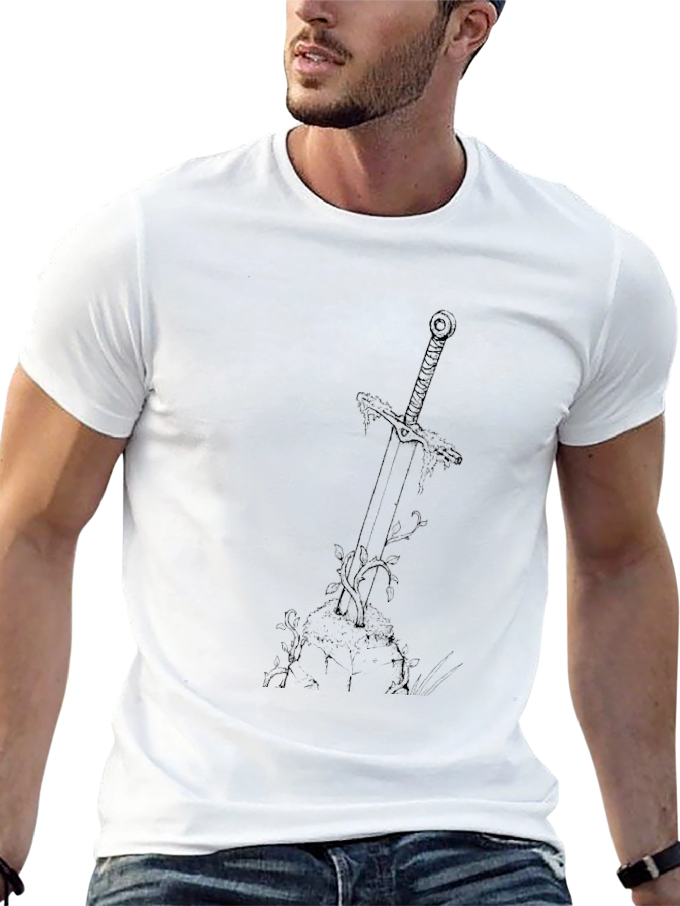 Sword in Stone Graphic Tee - Black