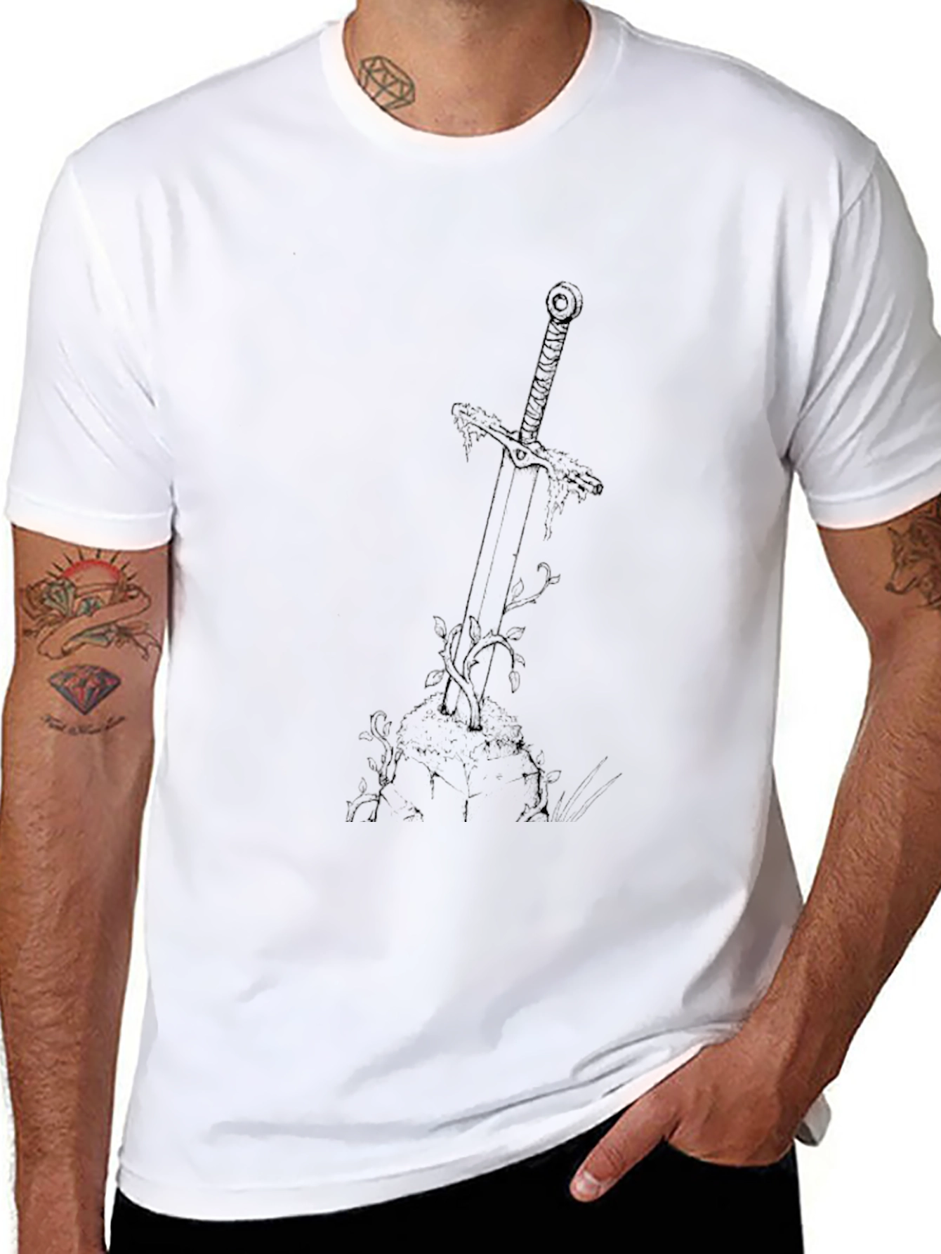 Sword in Stone Graphic Tee - Black