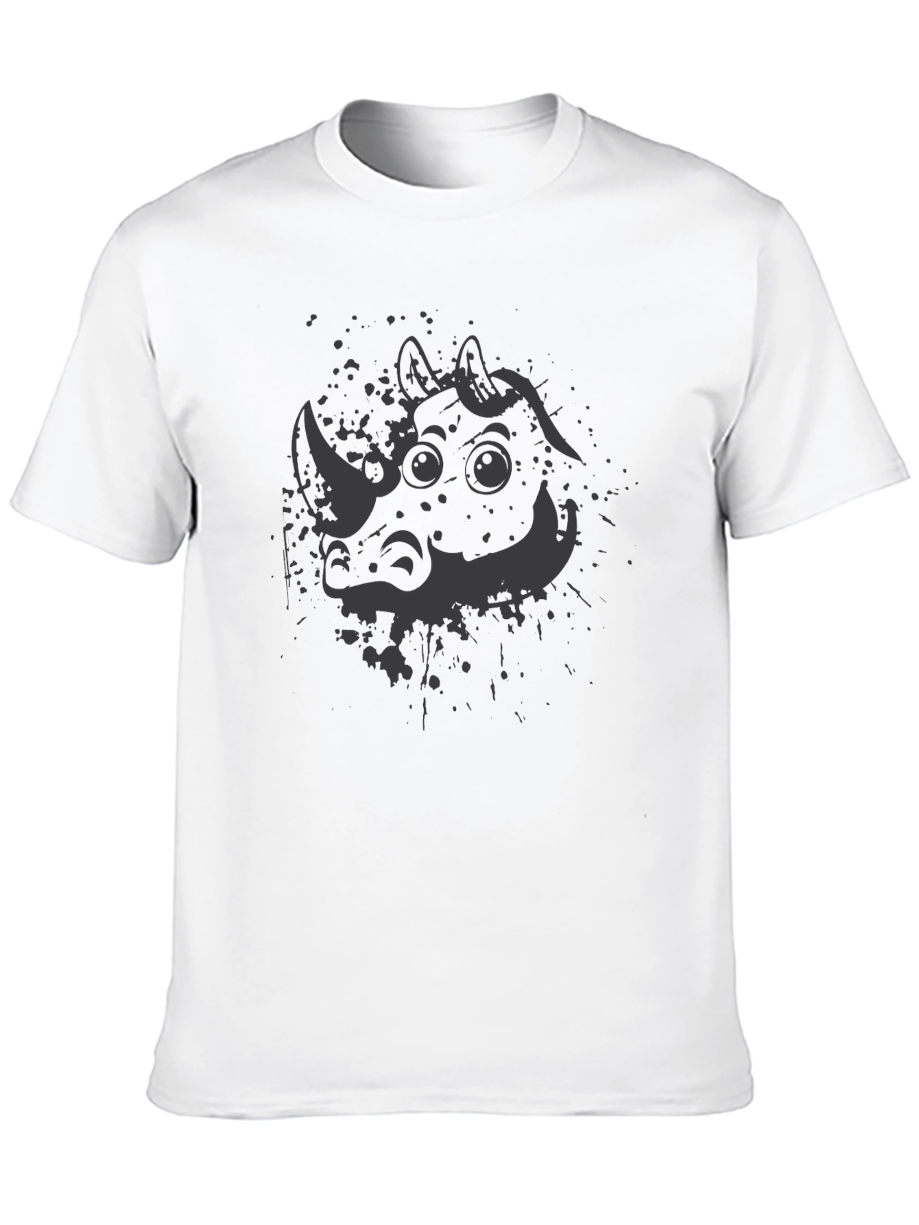 Rhinoceros Graphic Print Crew Neck T-Shirt