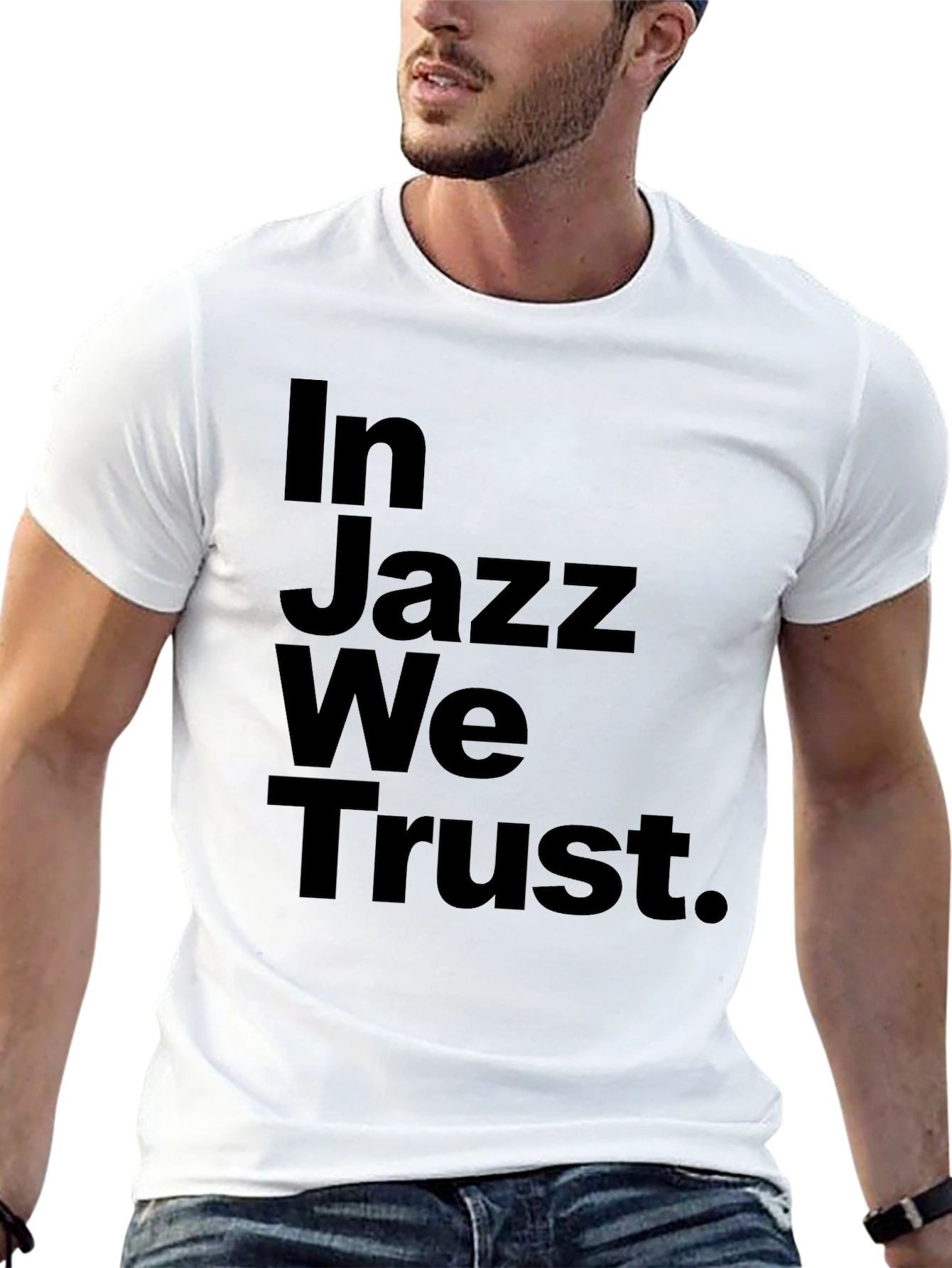In Jazz We Trust Black Graphic Tee