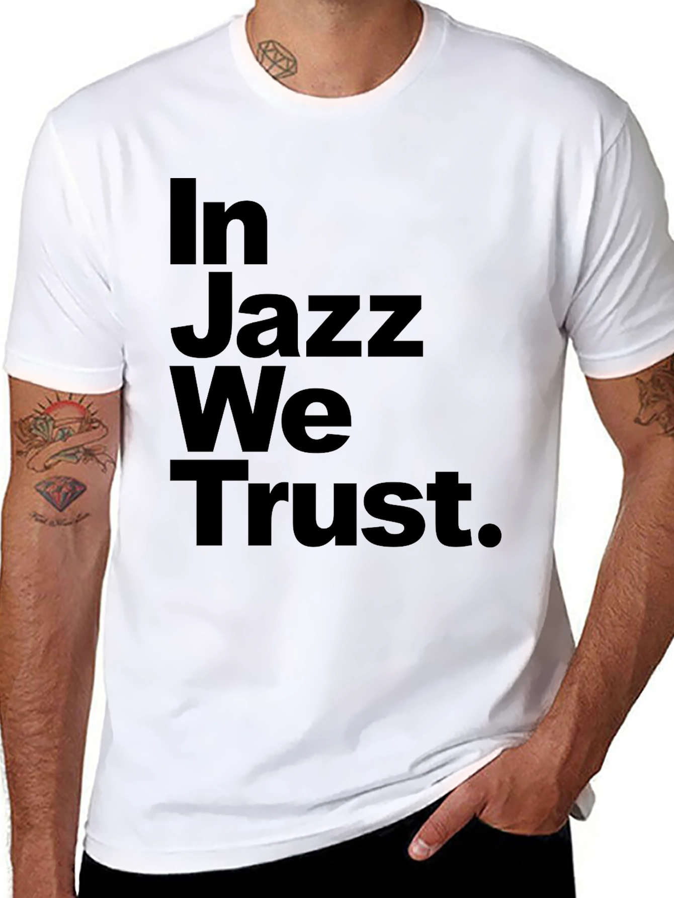 In Jazz We Trust Black Graphic Tee