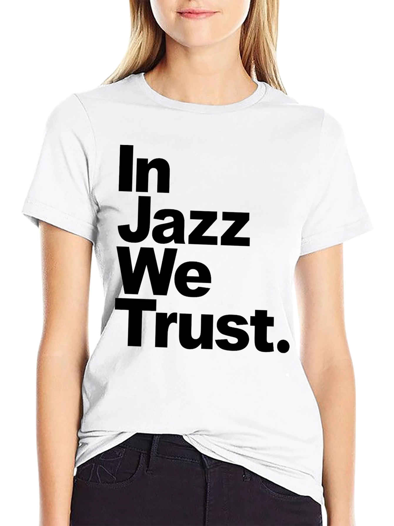 In Jazz We Trust Black Graphic Tee