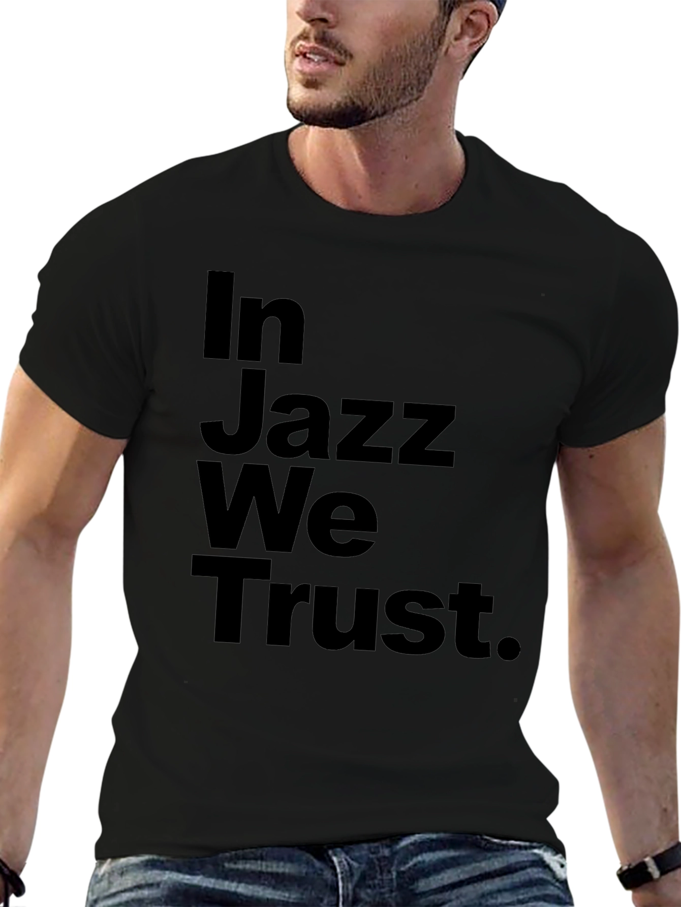 In Jazz We Trust Black Graphic Tee