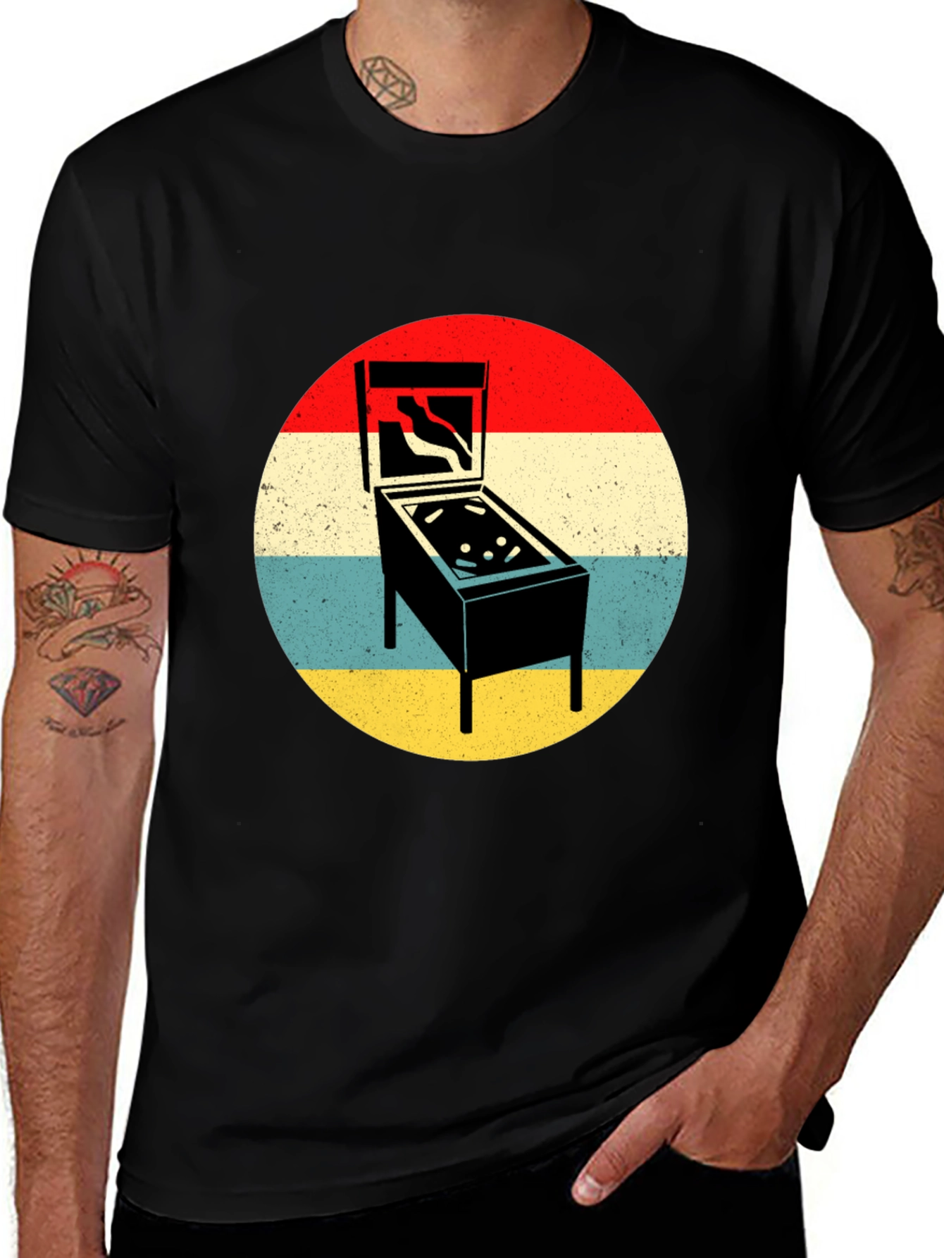 Retro Pinball Machine Graphic T-Shirt