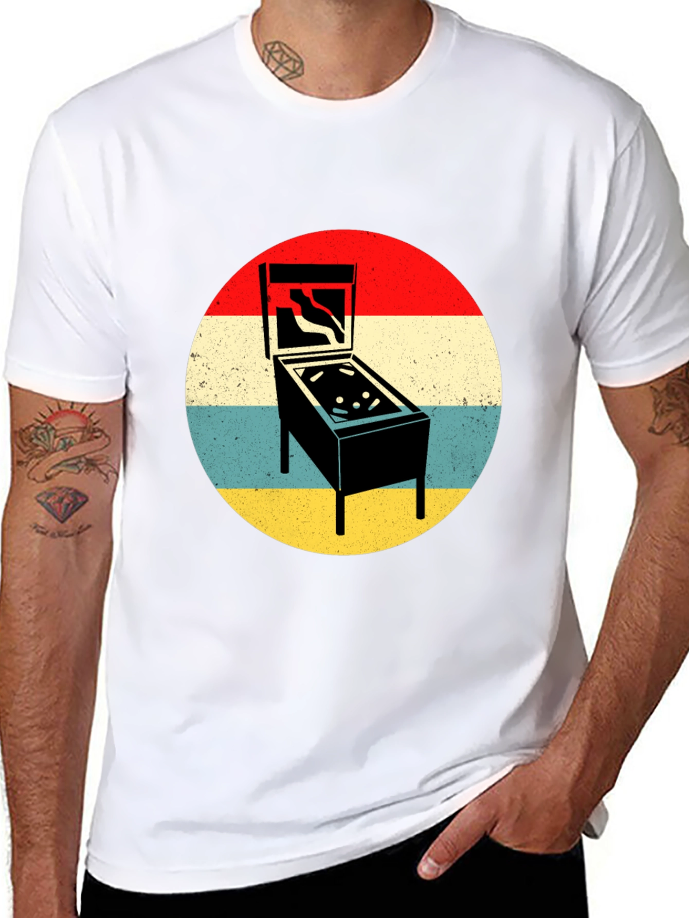 Retro Pinball Machine Graphic T-Shirt