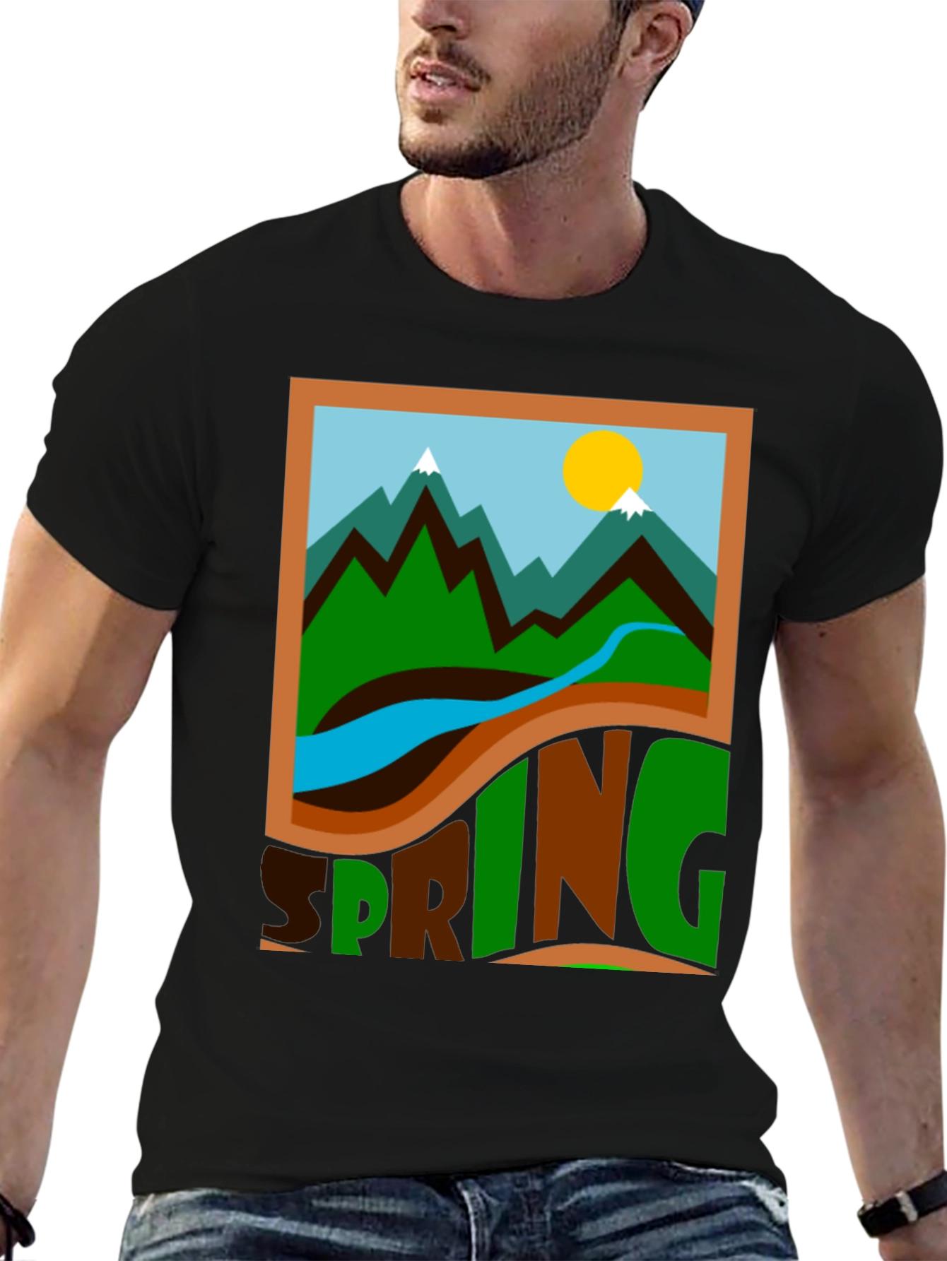 Spring Landscape Graphic Tee - Nature Inspired Shirt
