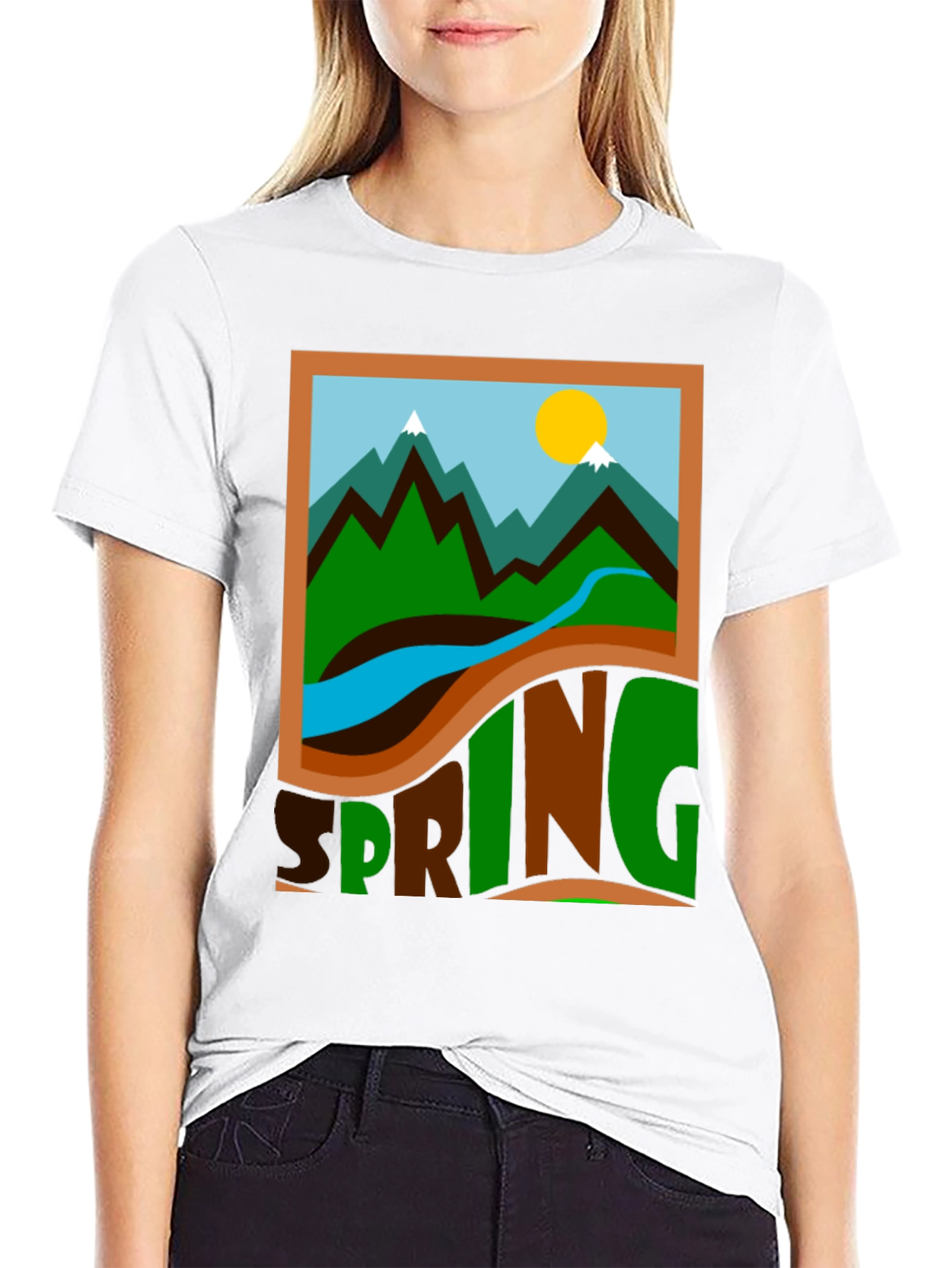 Spring Landscape Graphic Tee - Nature Inspired Shirt