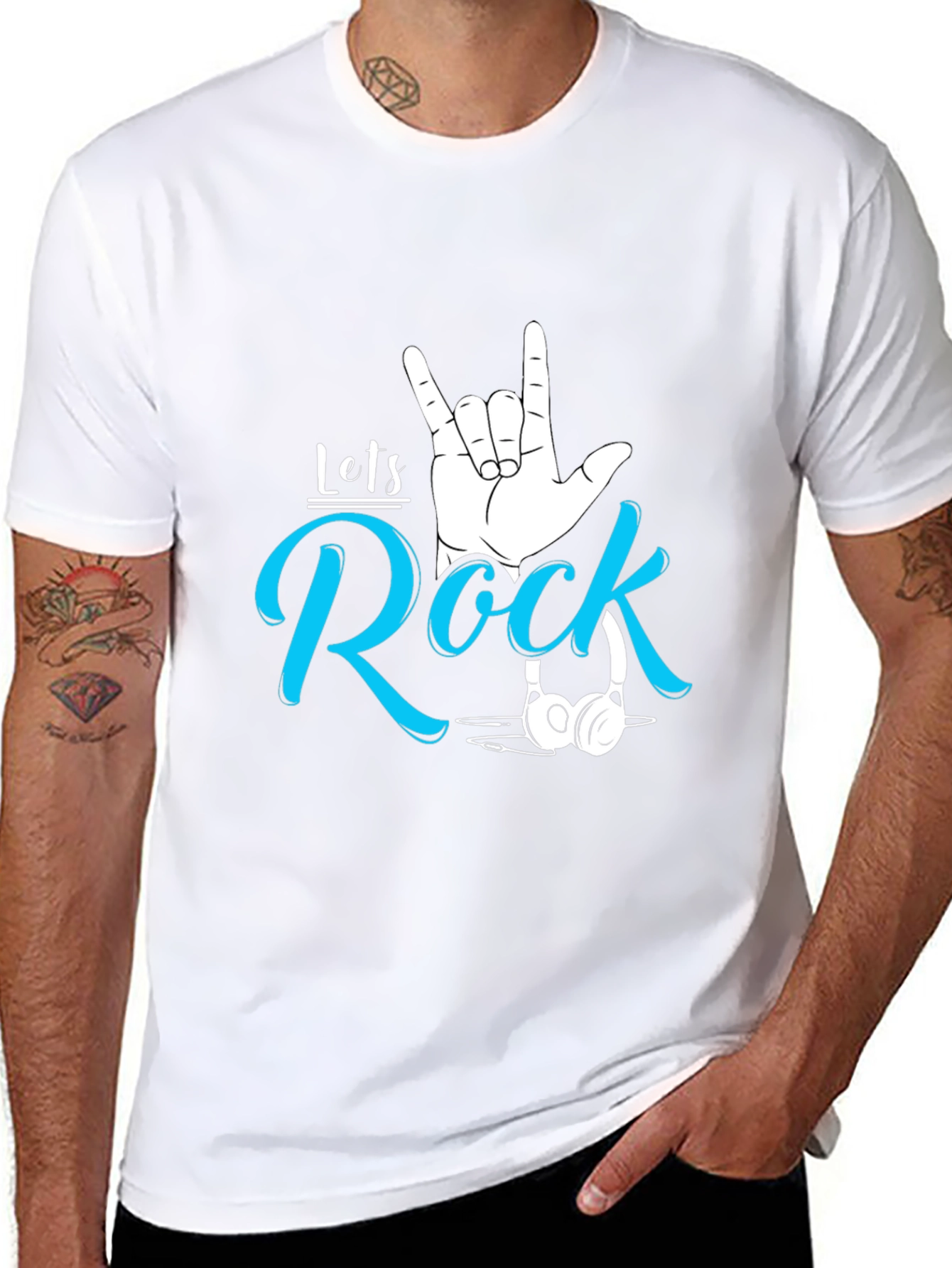 Lets Rock Graphic Tee - Stylish Music Lover T-Shirt