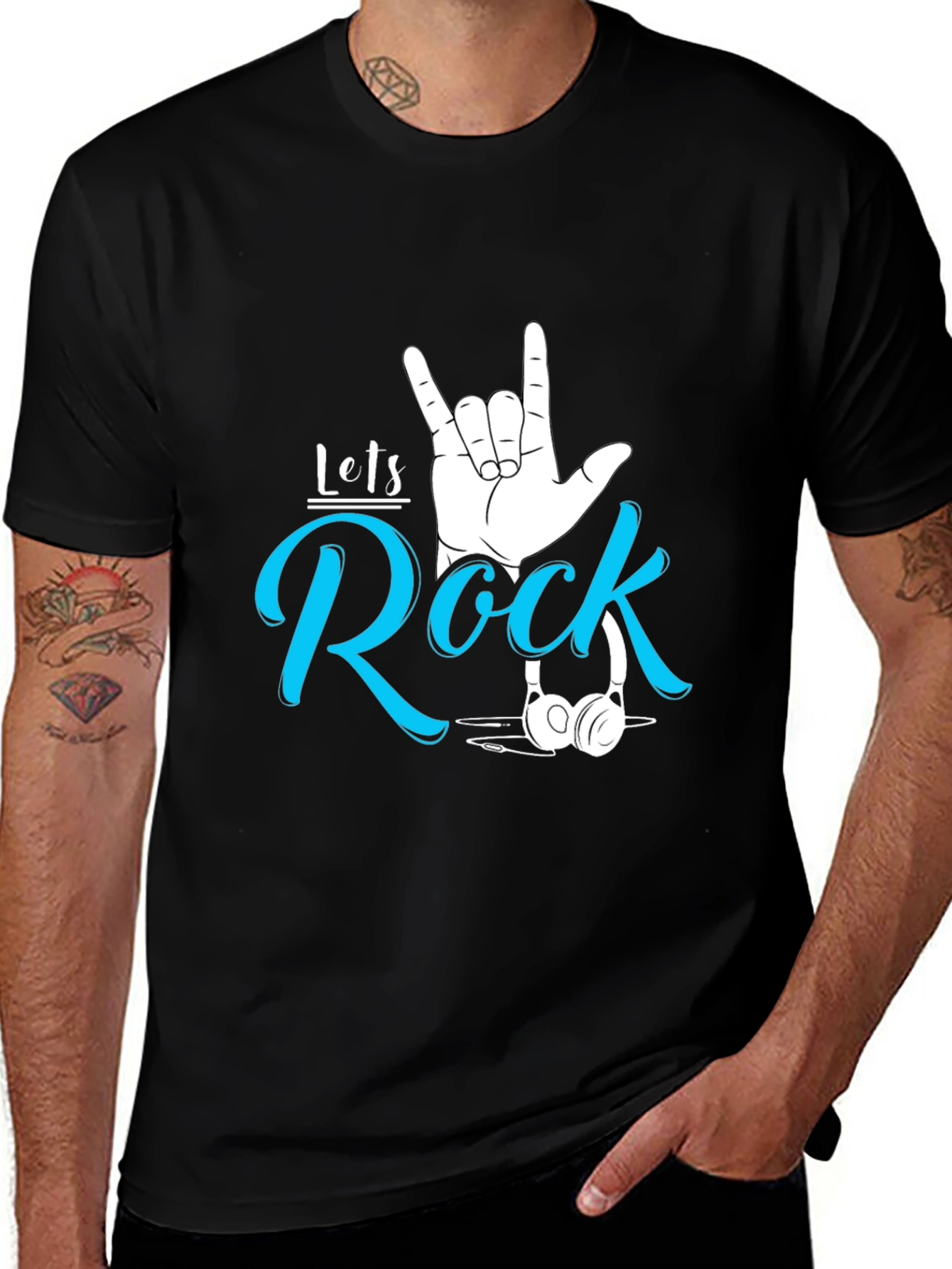 Lets Rock Graphic Tee - Stylish Music Lover T-Shirt