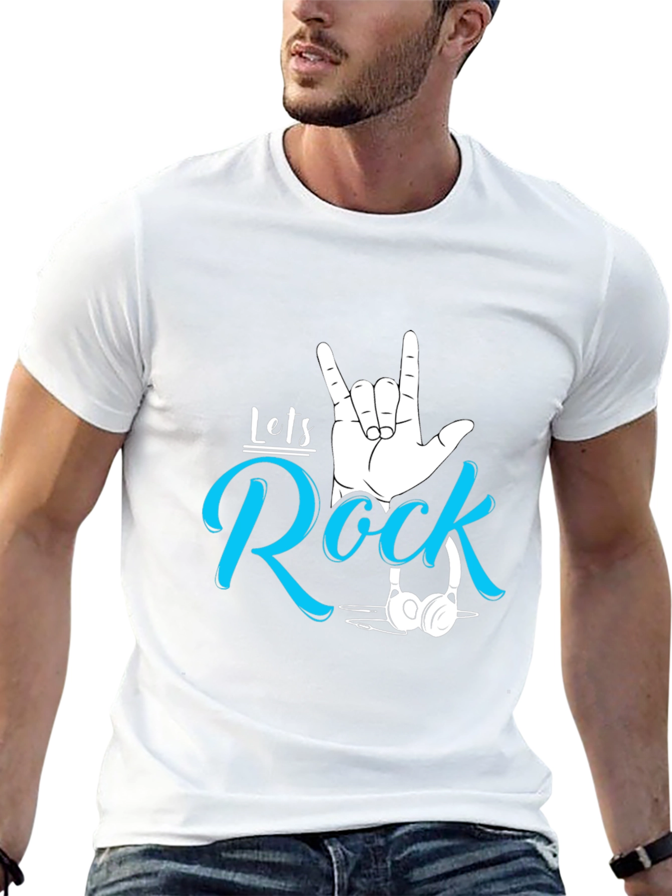 Lets Rock Graphic Tee - Stylish Music Lover T-Shirt