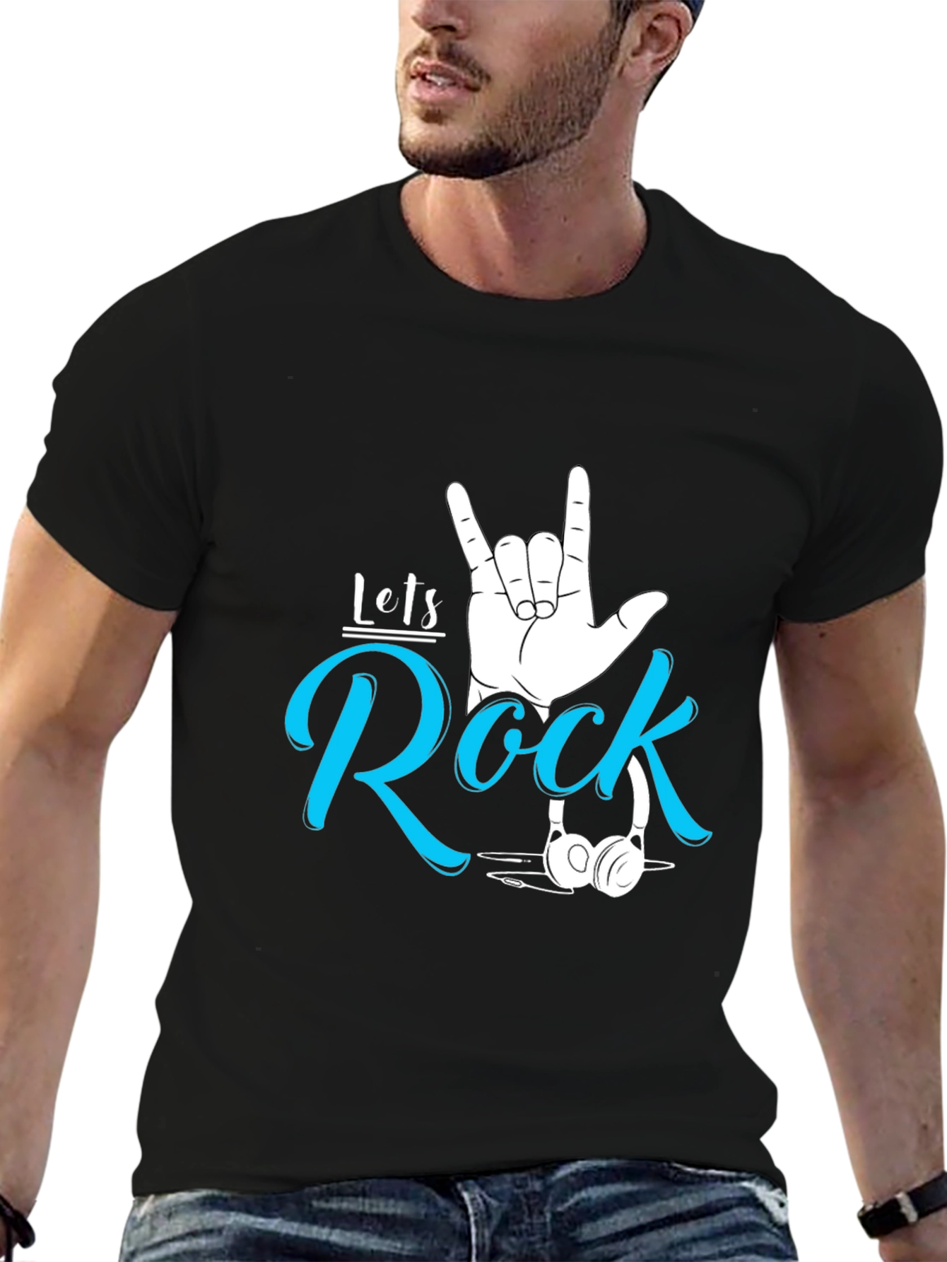 Lets Rock Graphic Tee - Stylish Music Lover T-Shirt