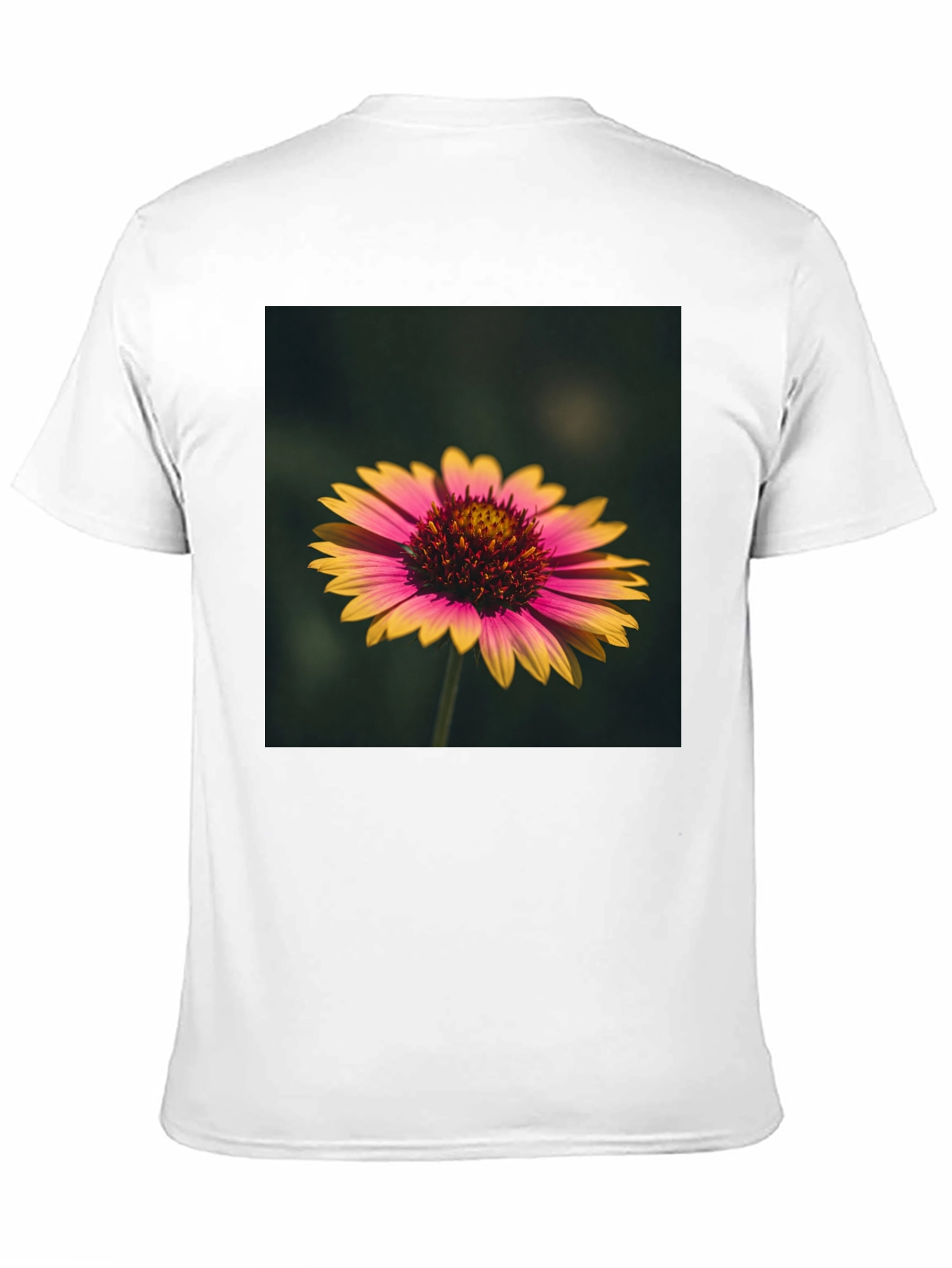 Floral Print Black T-Shirt - Casual Wear