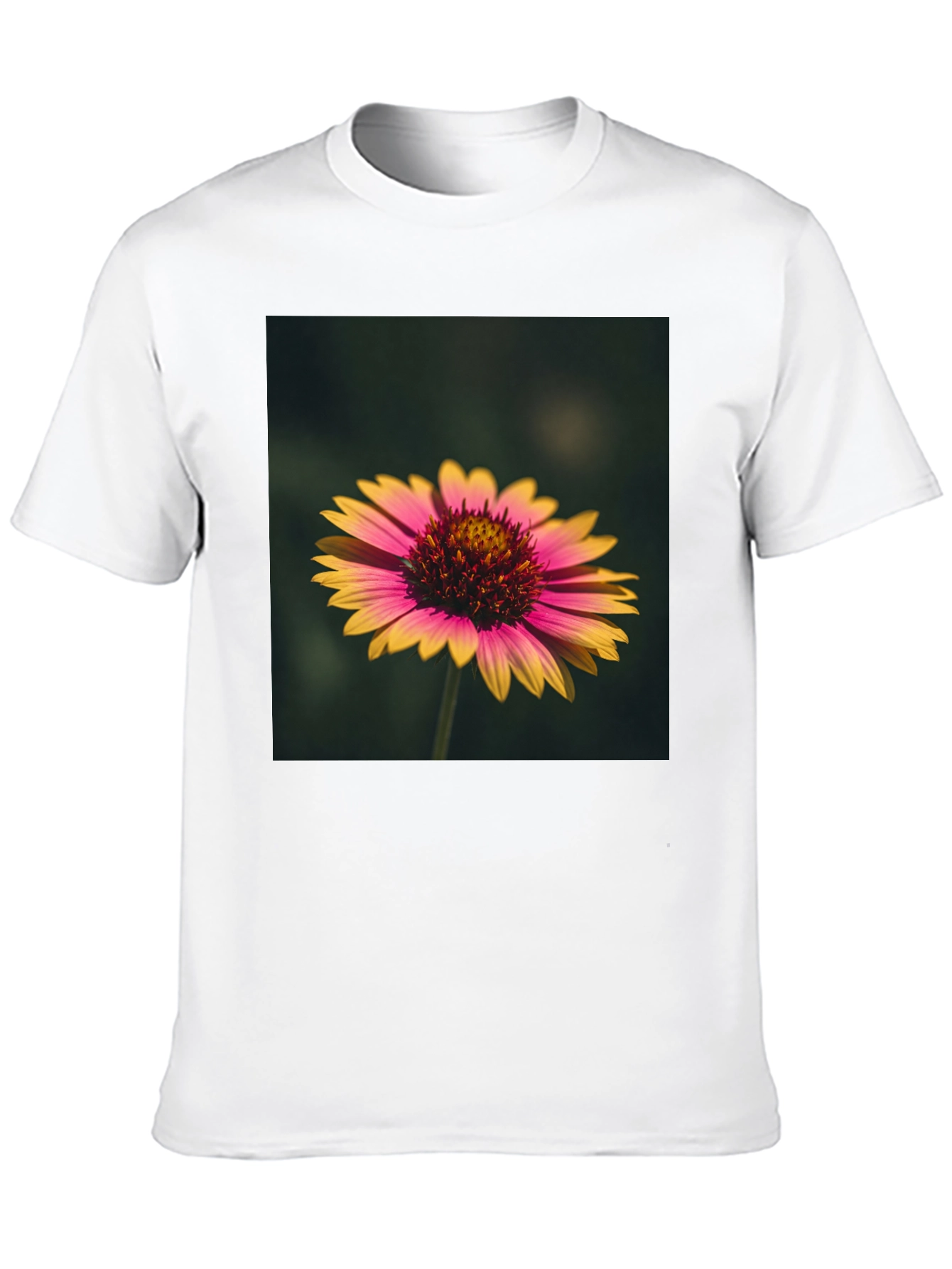 Floral Print Black T-Shirt - Casual Wear